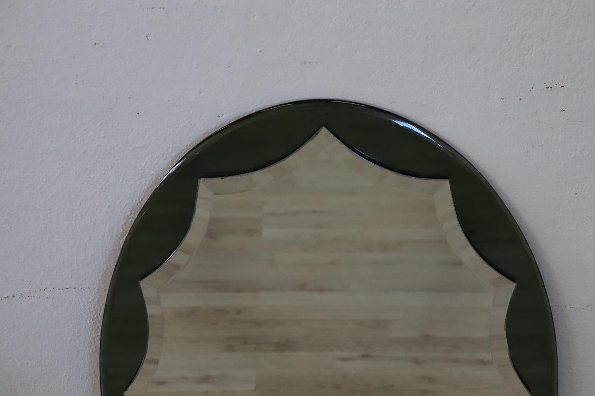 20th Century Vintage Italian Two Colors Oval Wall Mirror  In Good Condition For Sale In Casale Monferrato, IT