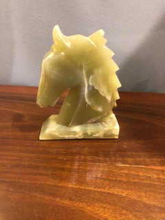 20th Century, Vintage Jade Carved Horse Head Sculpture