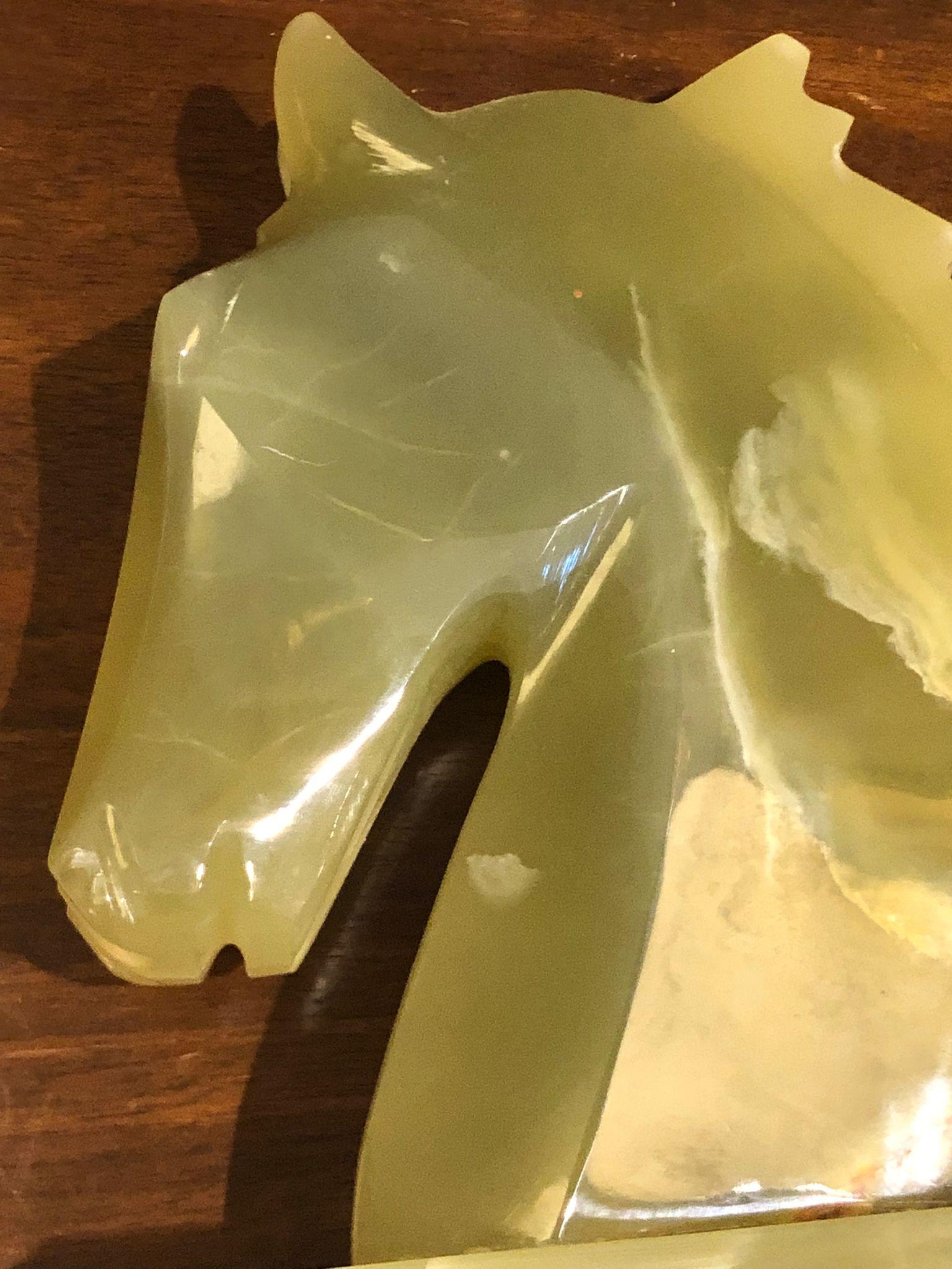 20th Century, Vintage Jade Carved Horse Head Sculpture For Sale 1