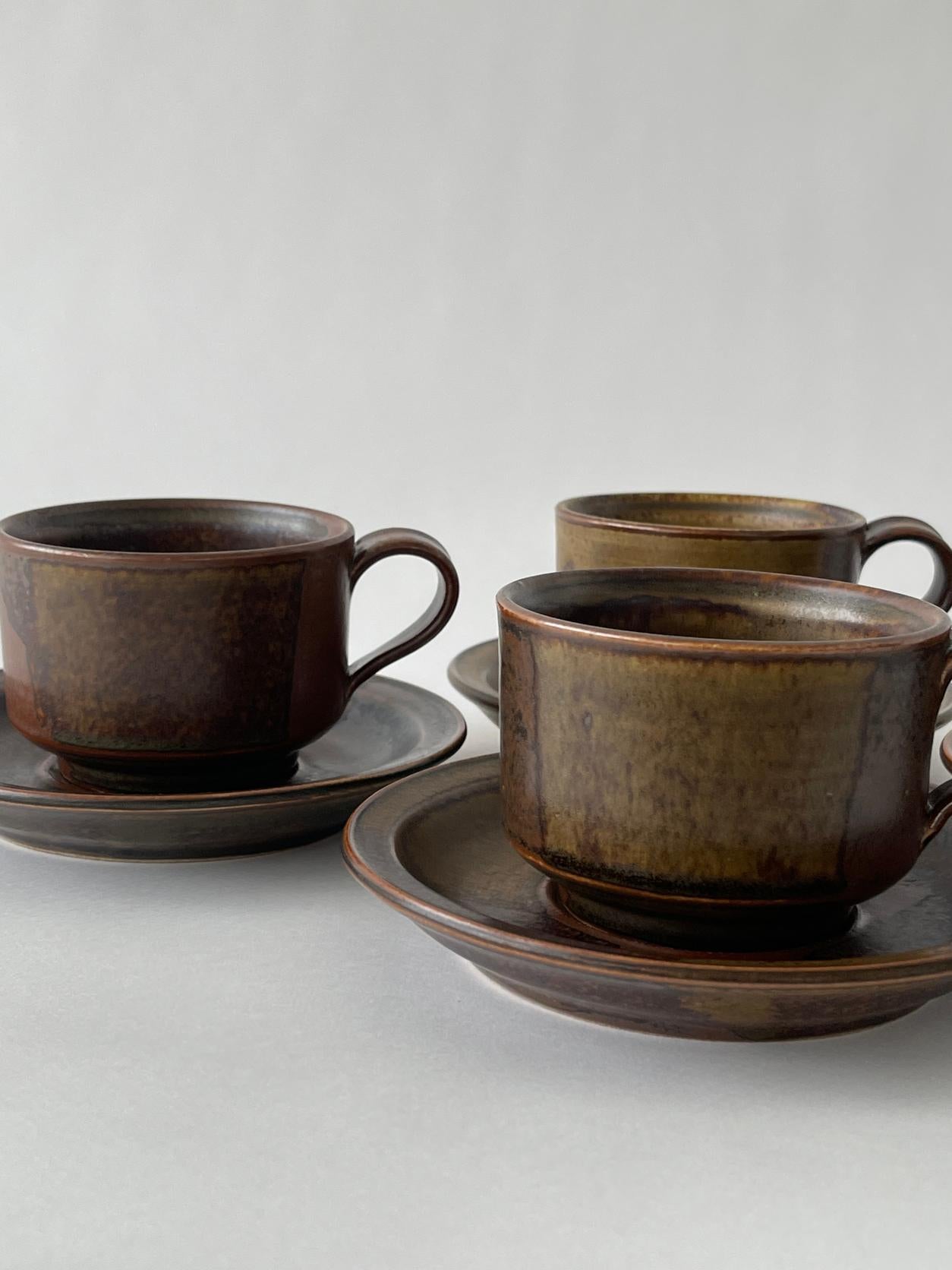 Mid-Century Modern 20th Century Vintage Japanese Ceramic Mug and Saucer Set For Sale