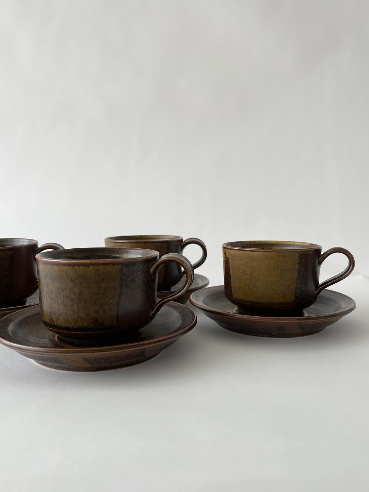 Hand-Crafted 20th Century Vintage Japanese Ceramic Mug and Saucer Set For Sale