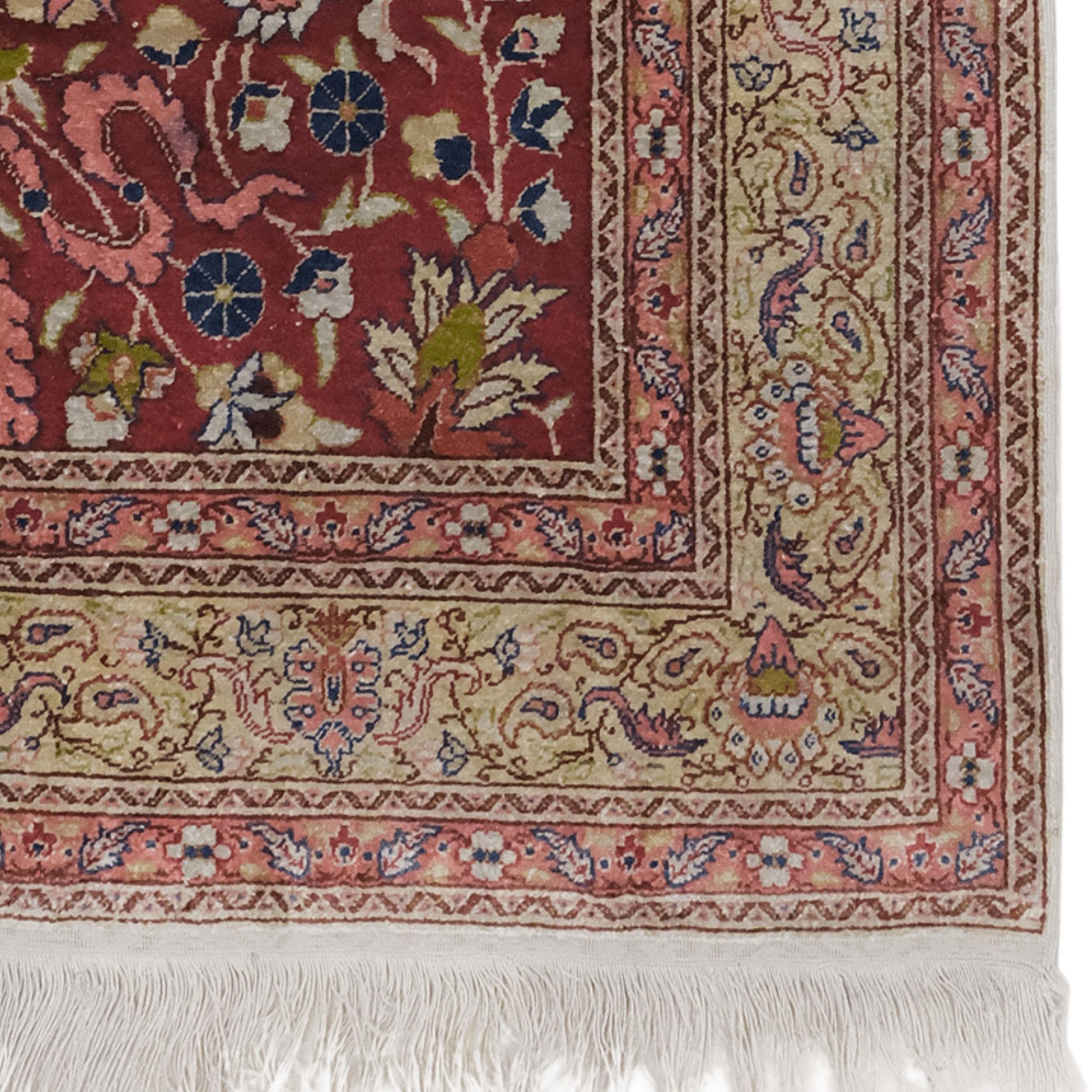 Silk 20th Century Vintage Kayseri Rug For Sale