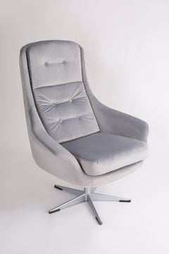 Fauteuil pivotant gris clair vintage du 20e siècle, 1960