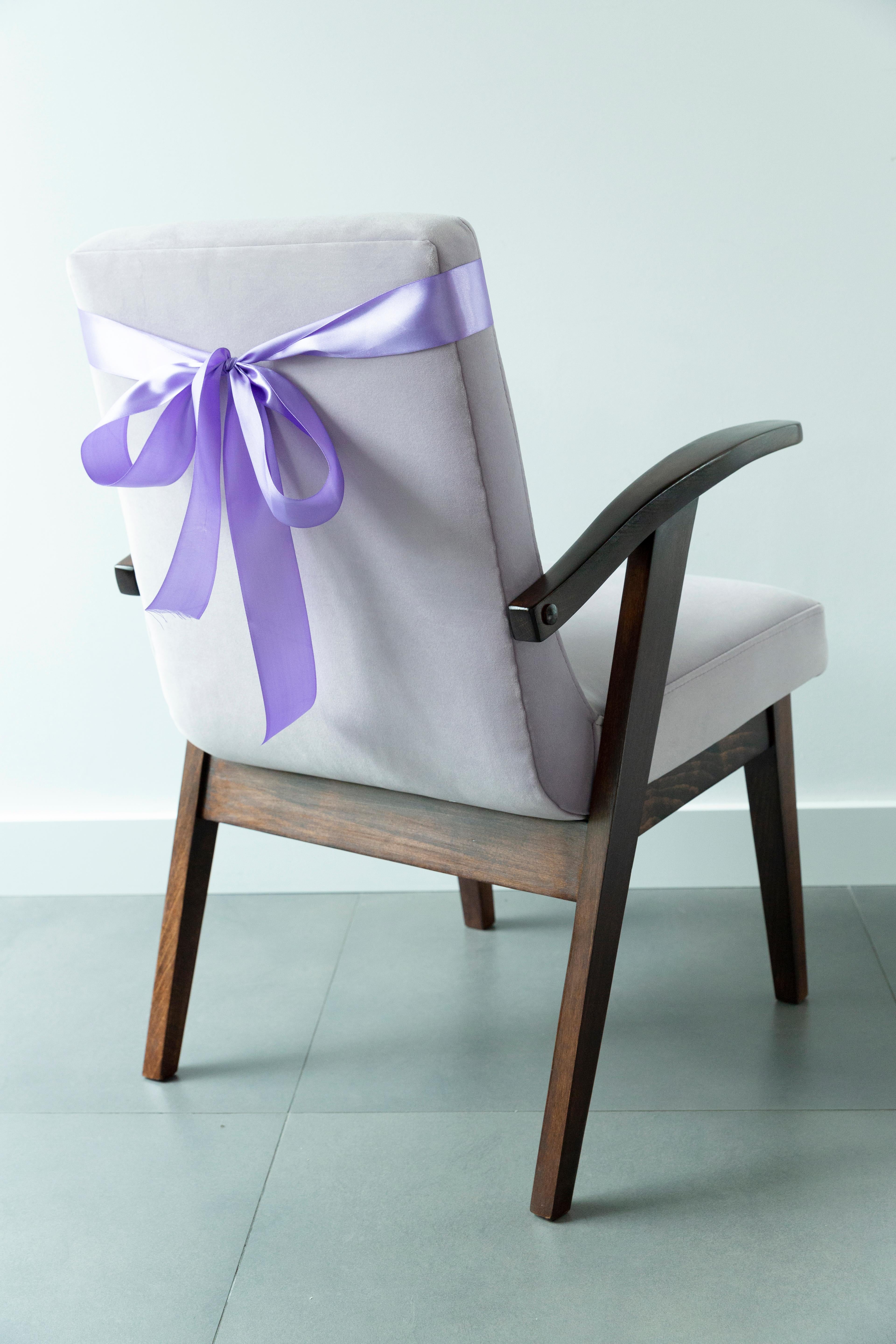 20th Century Vintage Light Violet Armchair by Mieczyslaw Puchala, 1960s For Sale 9