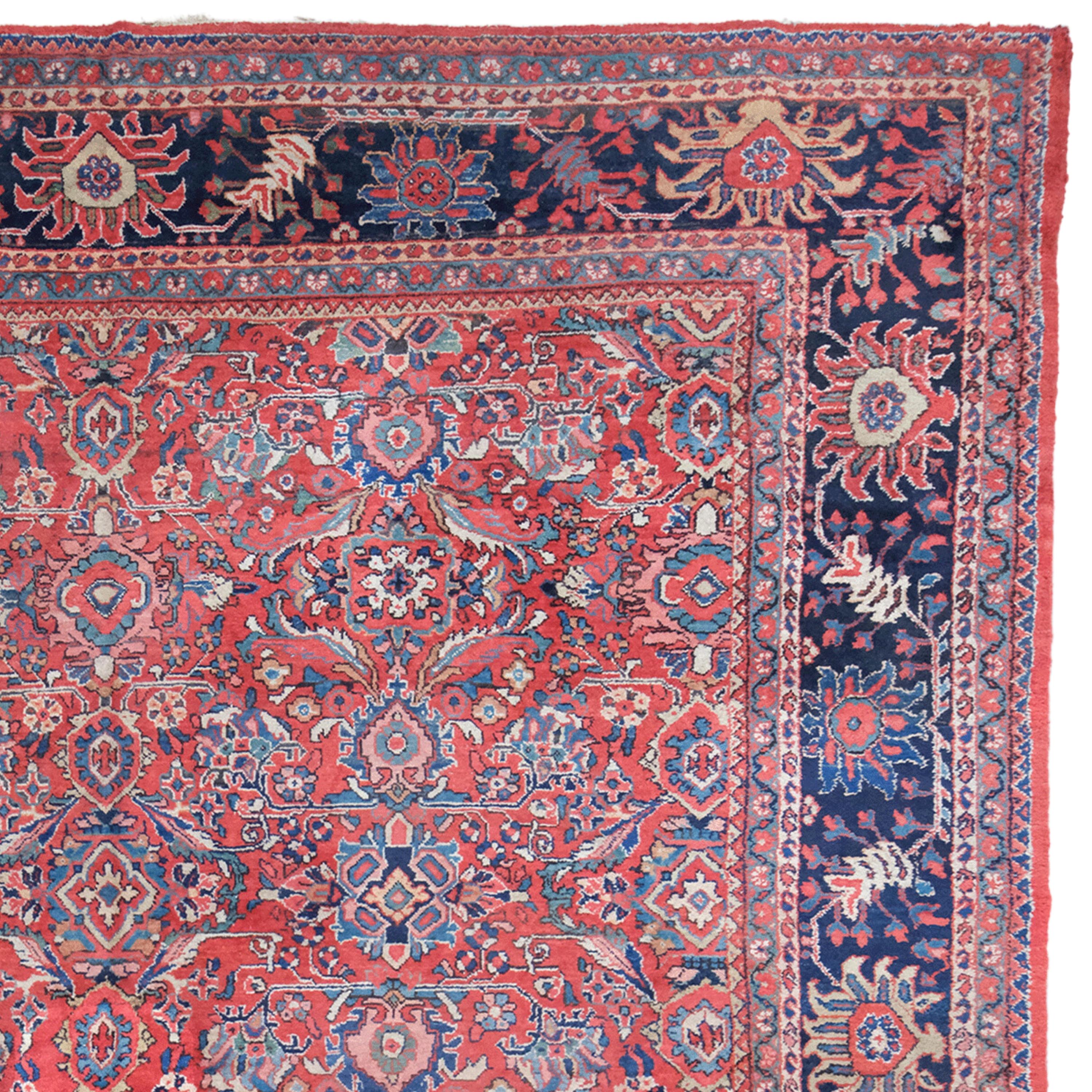 20th Century Vintage Mahal Carpet - Vintage Persian Wool Mahal Carpet, Area Rug For Sale 1