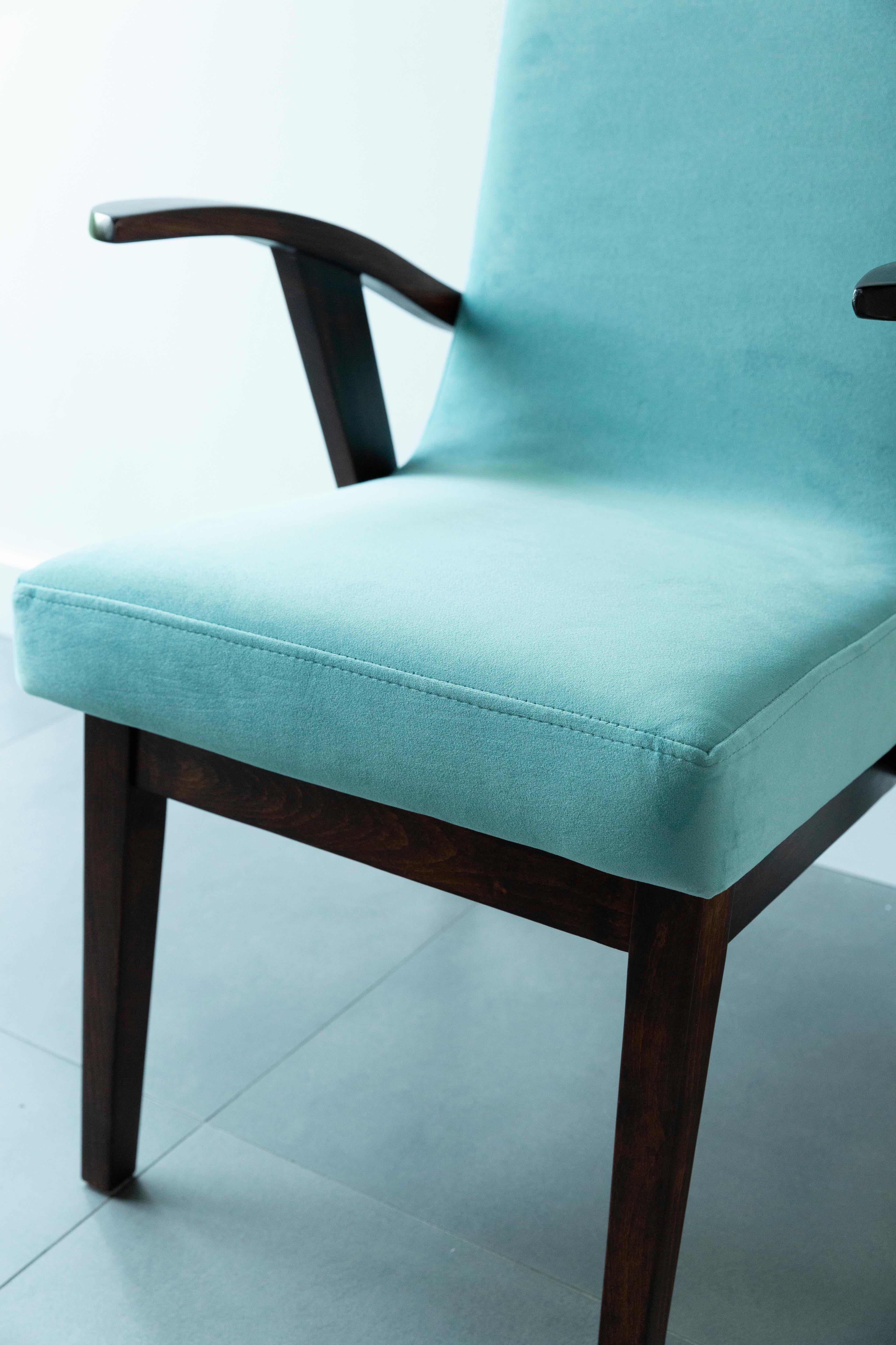 20th Century Vintage Mint Green Armchair by Mieczyslaw Puchala, 1960s For Sale 4