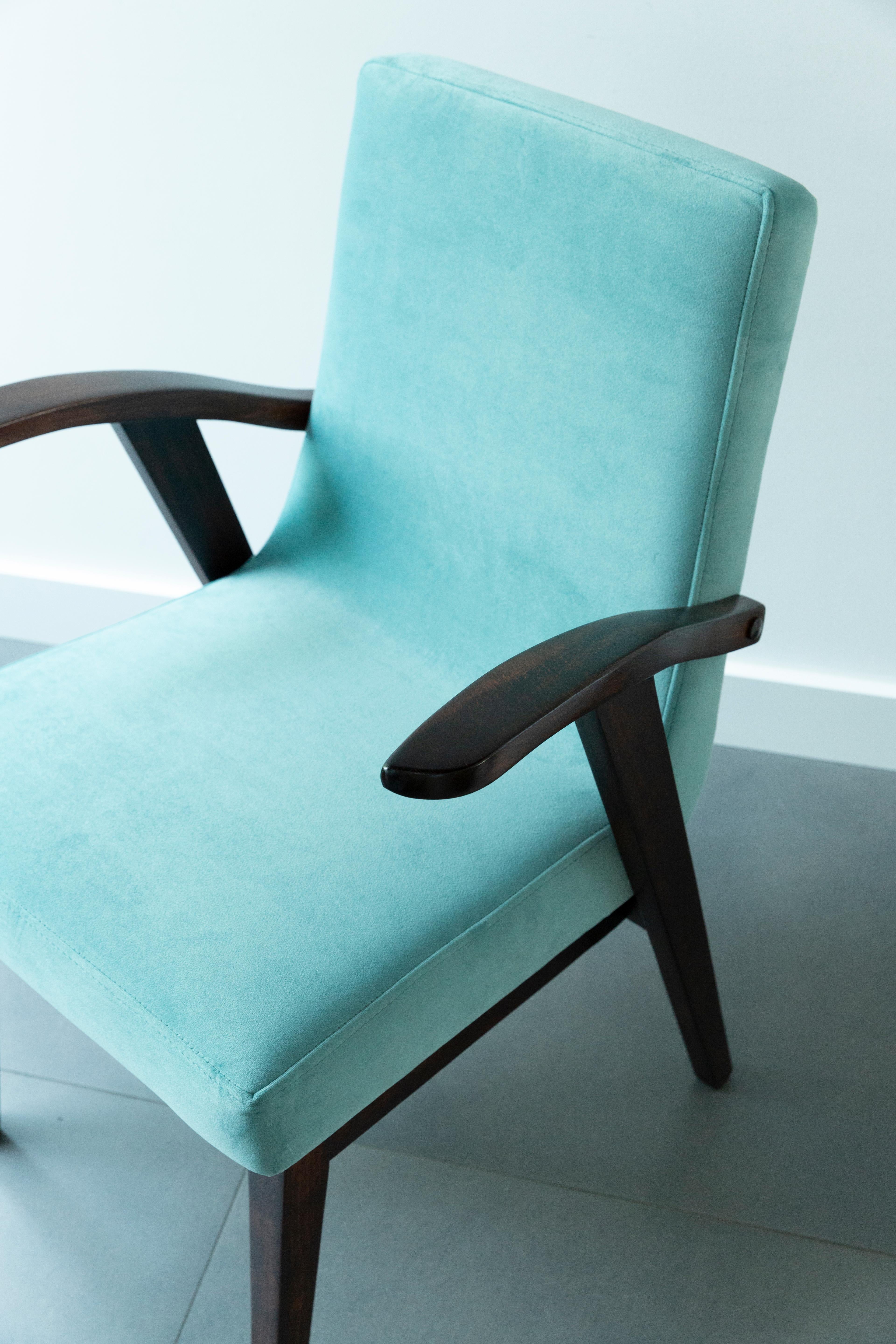 20th Century Vintage Mint Green Armchair by Mieczyslaw Puchala, 1960s For Sale 6