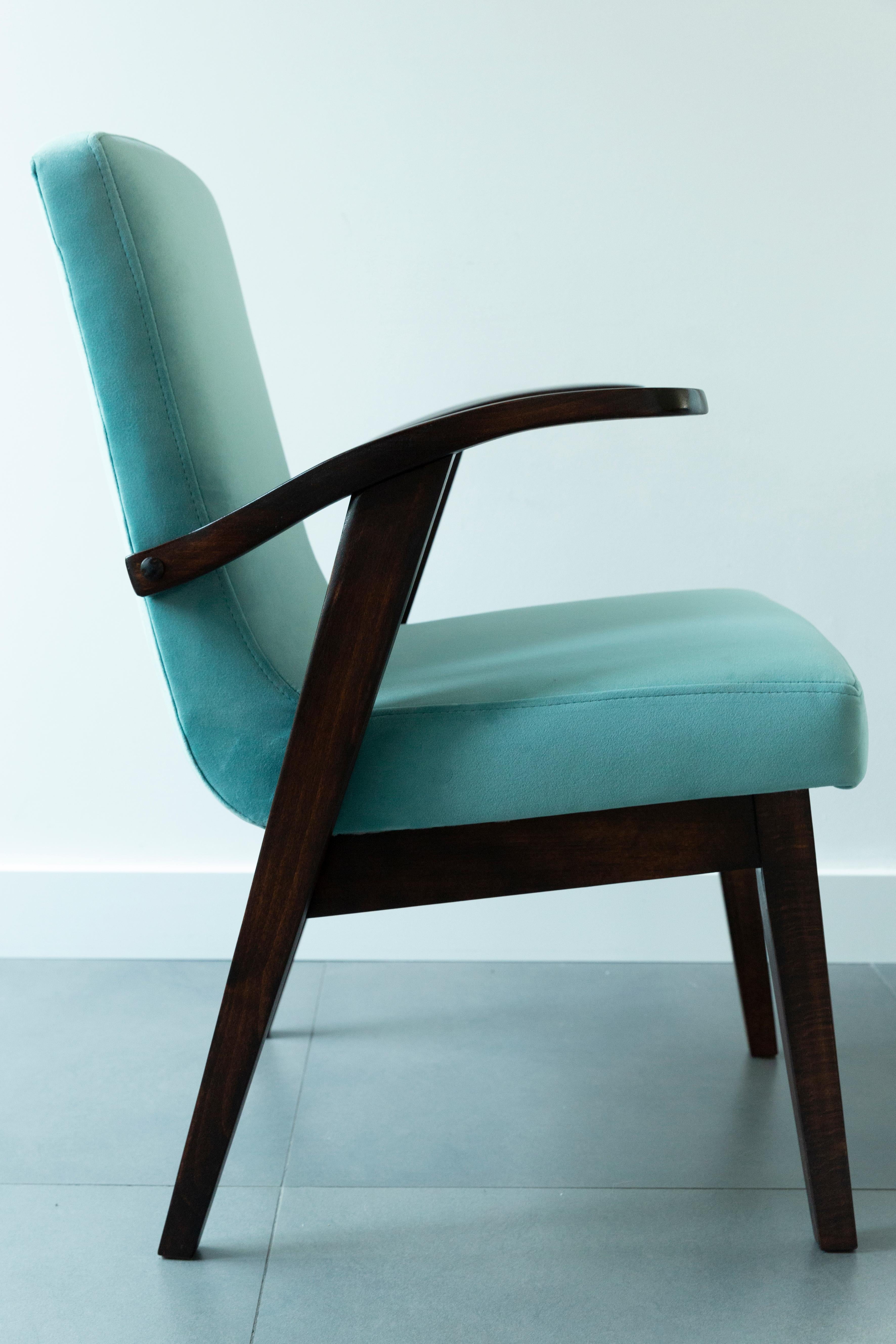 20th Century Vintage Mint Green Armchair by Mieczyslaw Puchala, 1960s For Sale 7