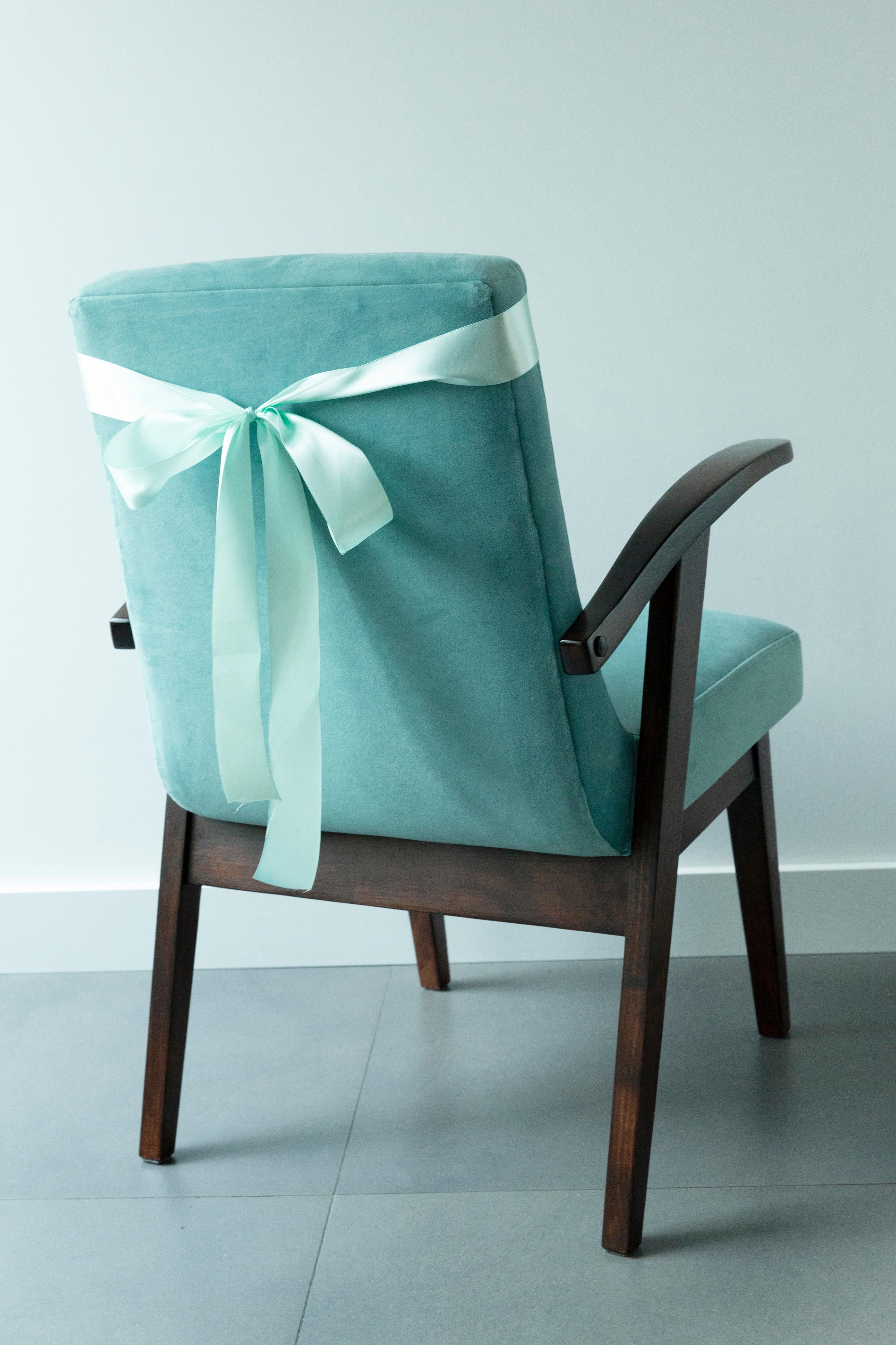 20th Century Vintage Mint Green Armchair by Mieczyslaw Puchala, 1960s For Sale 9