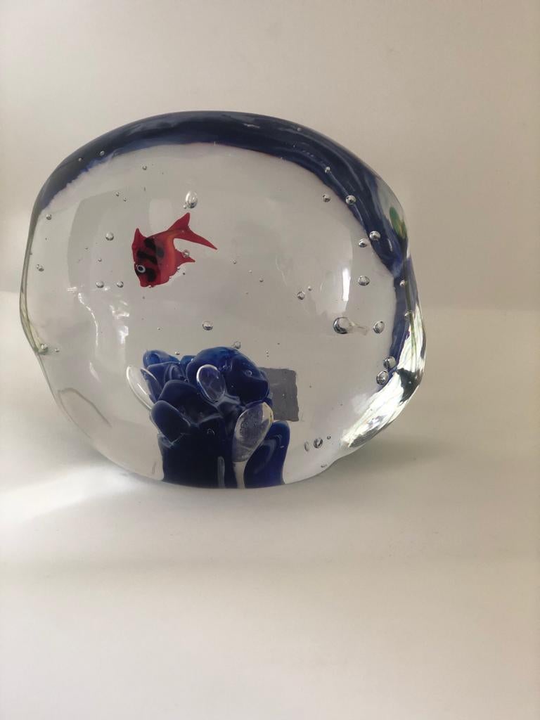 20th Century Vintage Murano Aquarium Paperweight by Zanetti, 1970s In Good Condition In Paris, FR