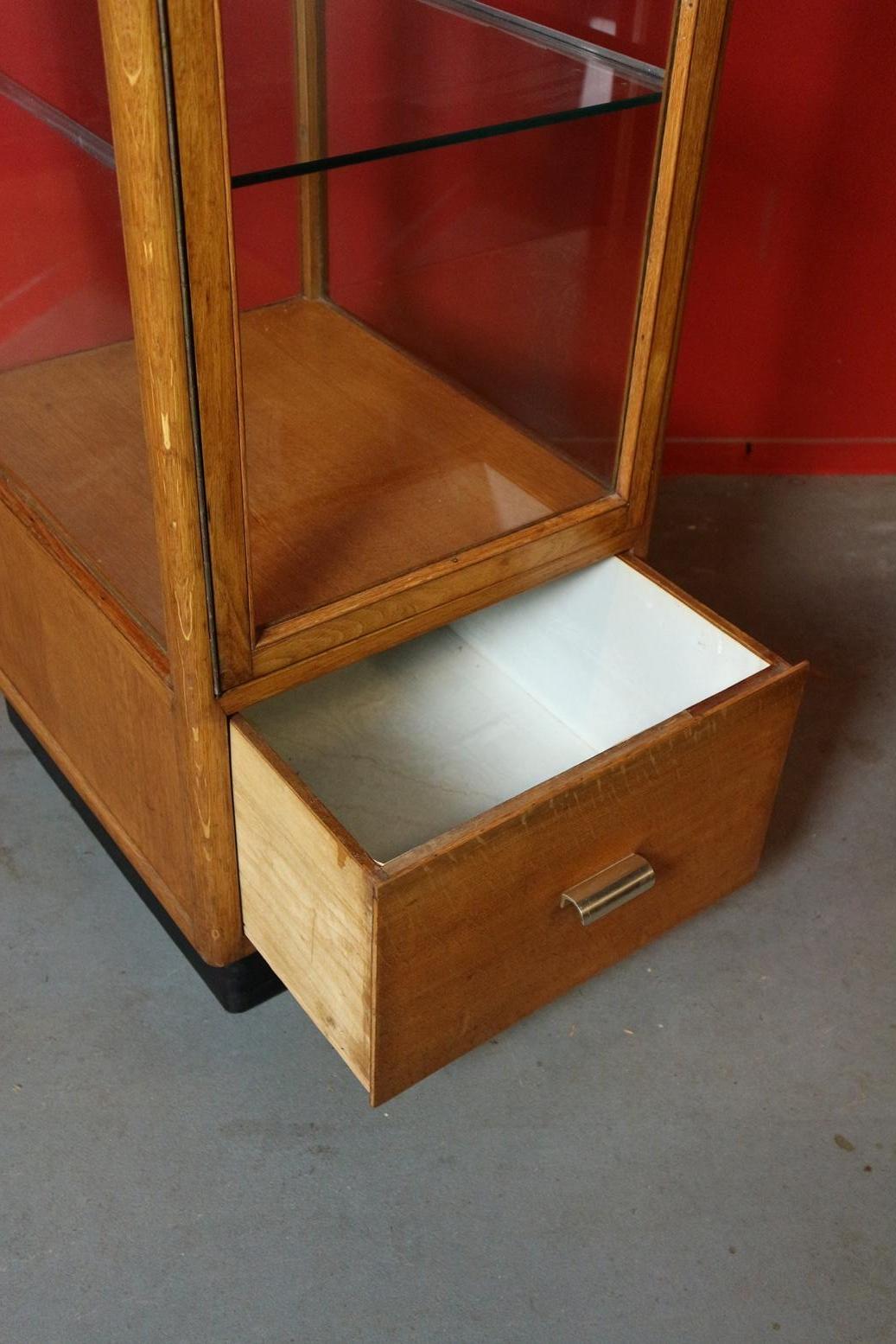 British 20th Century Vintage Oak Display Cabinet