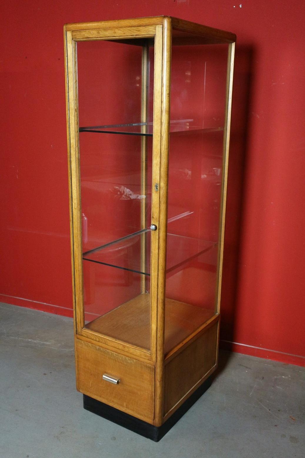 20th Century Vintage Oak Display Cabinet 3
