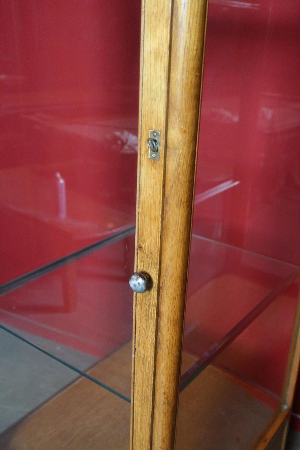20th Century Vintage Oak Display Cabinet 4