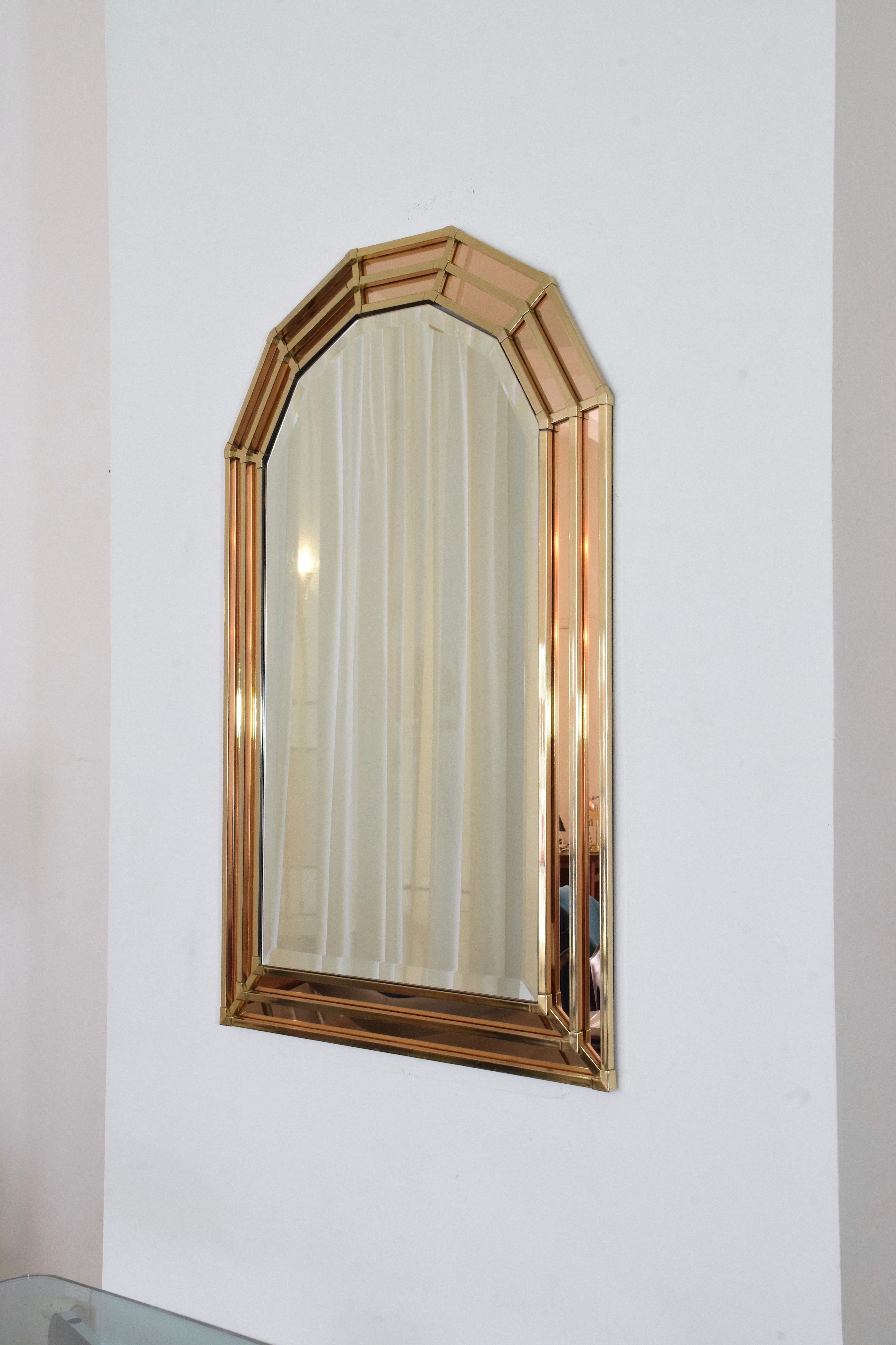 20th Century Vintage Octagon Brass Mirror, 1970s 6