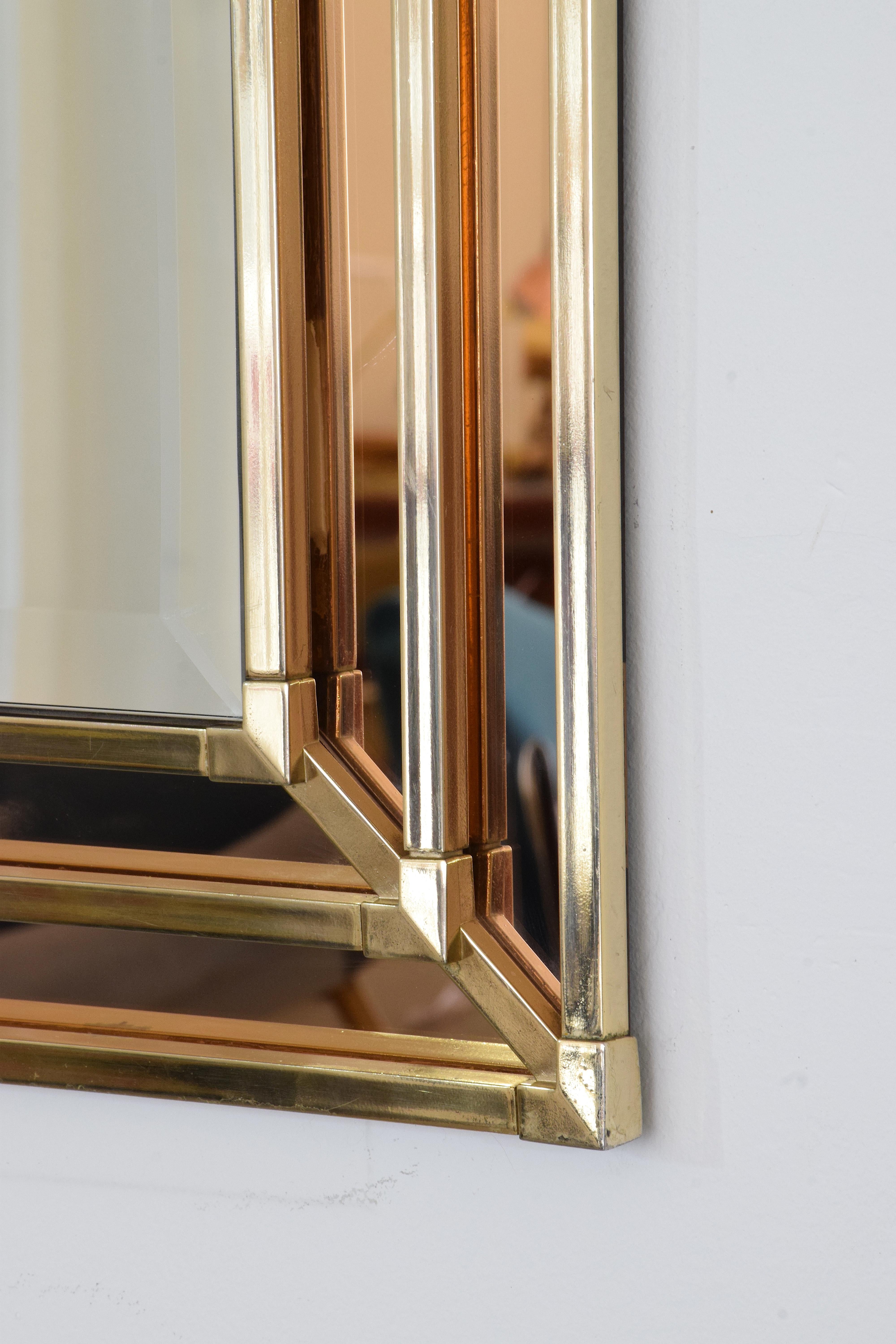 20th Century Vintage Octagon Brass Mirror, 1970s 10