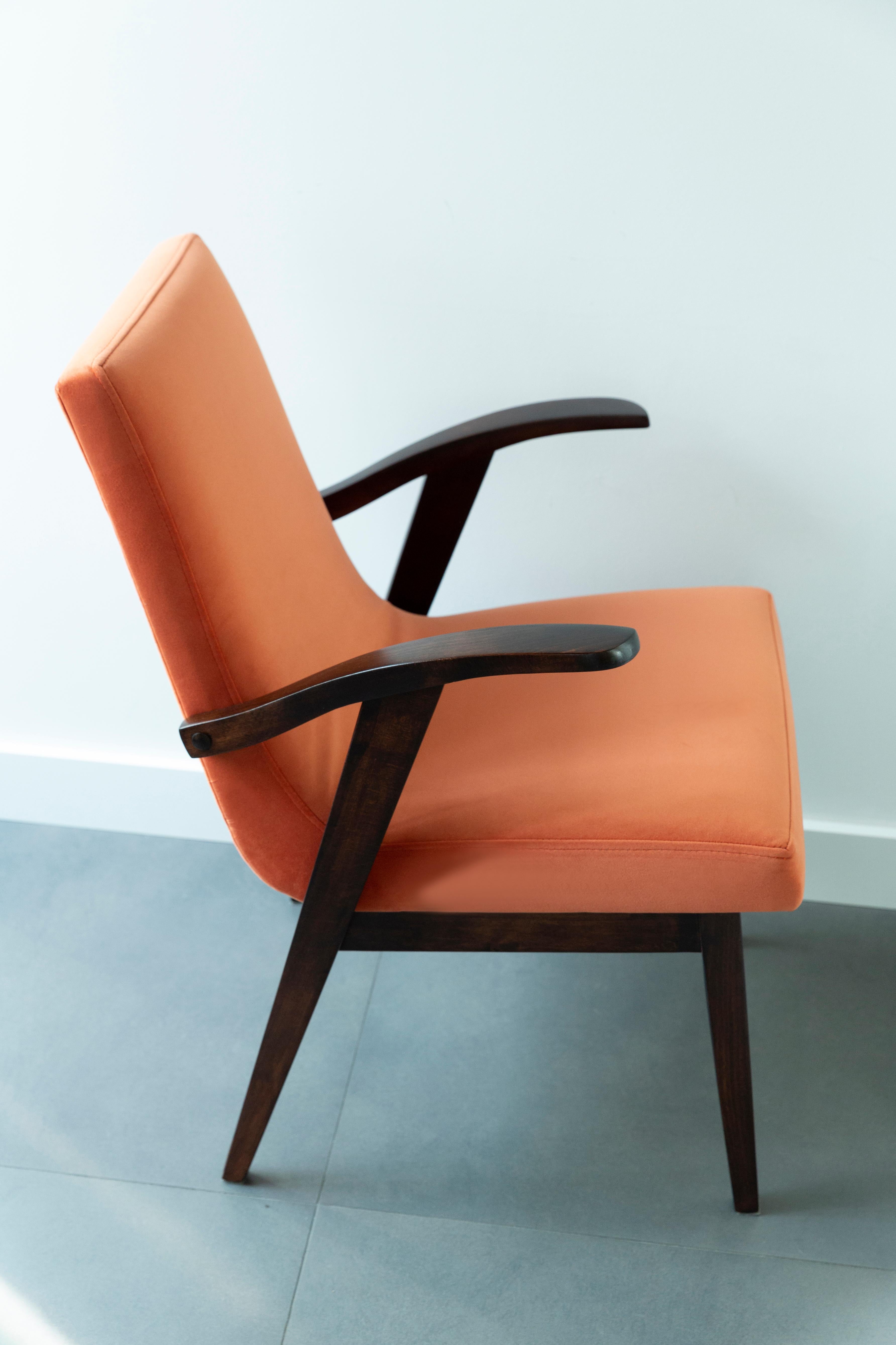 20th Century Vintage Orange Armchair by Mieczyslaw Puchala, 1960s For Sale 6