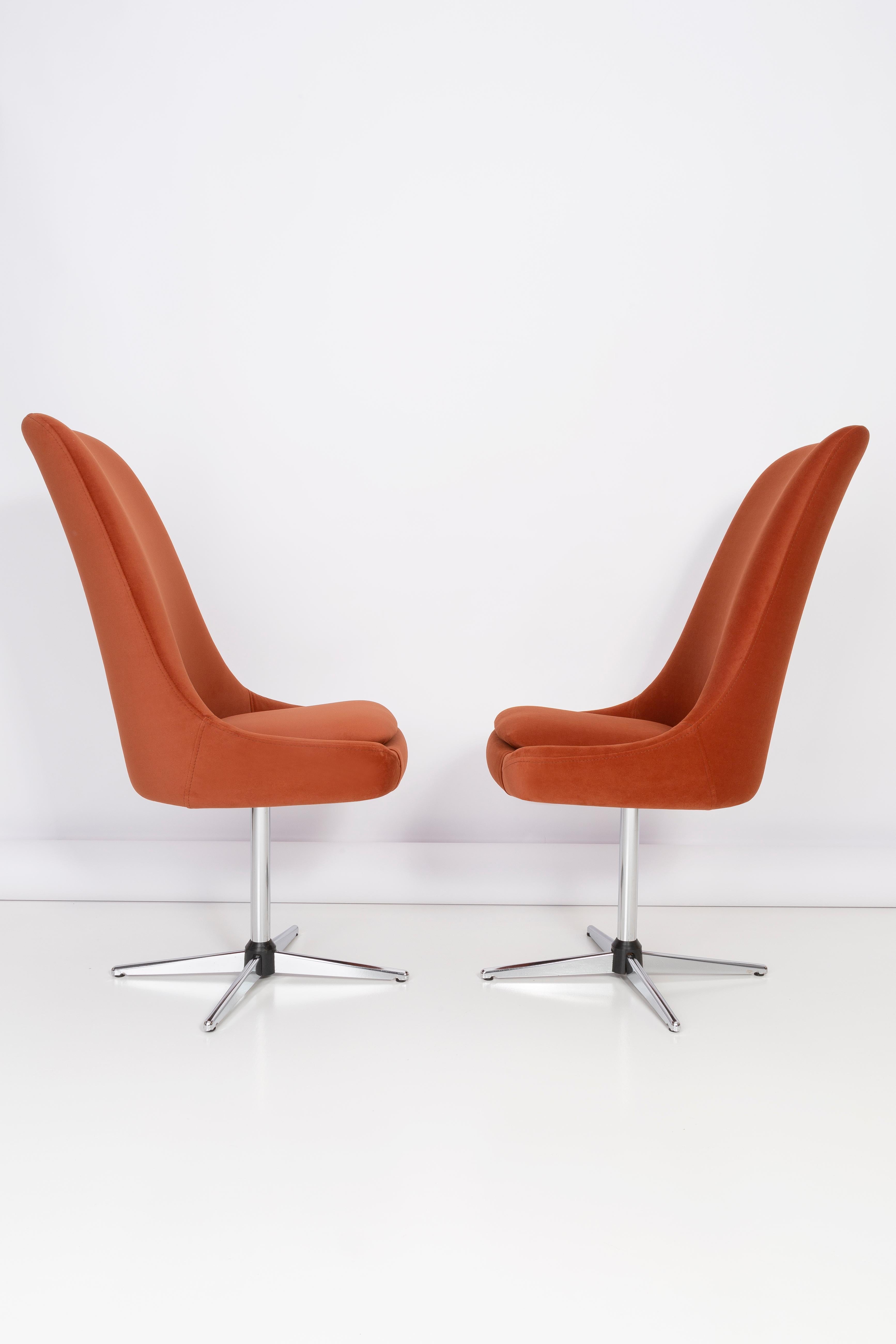 orange velvet chair vintage