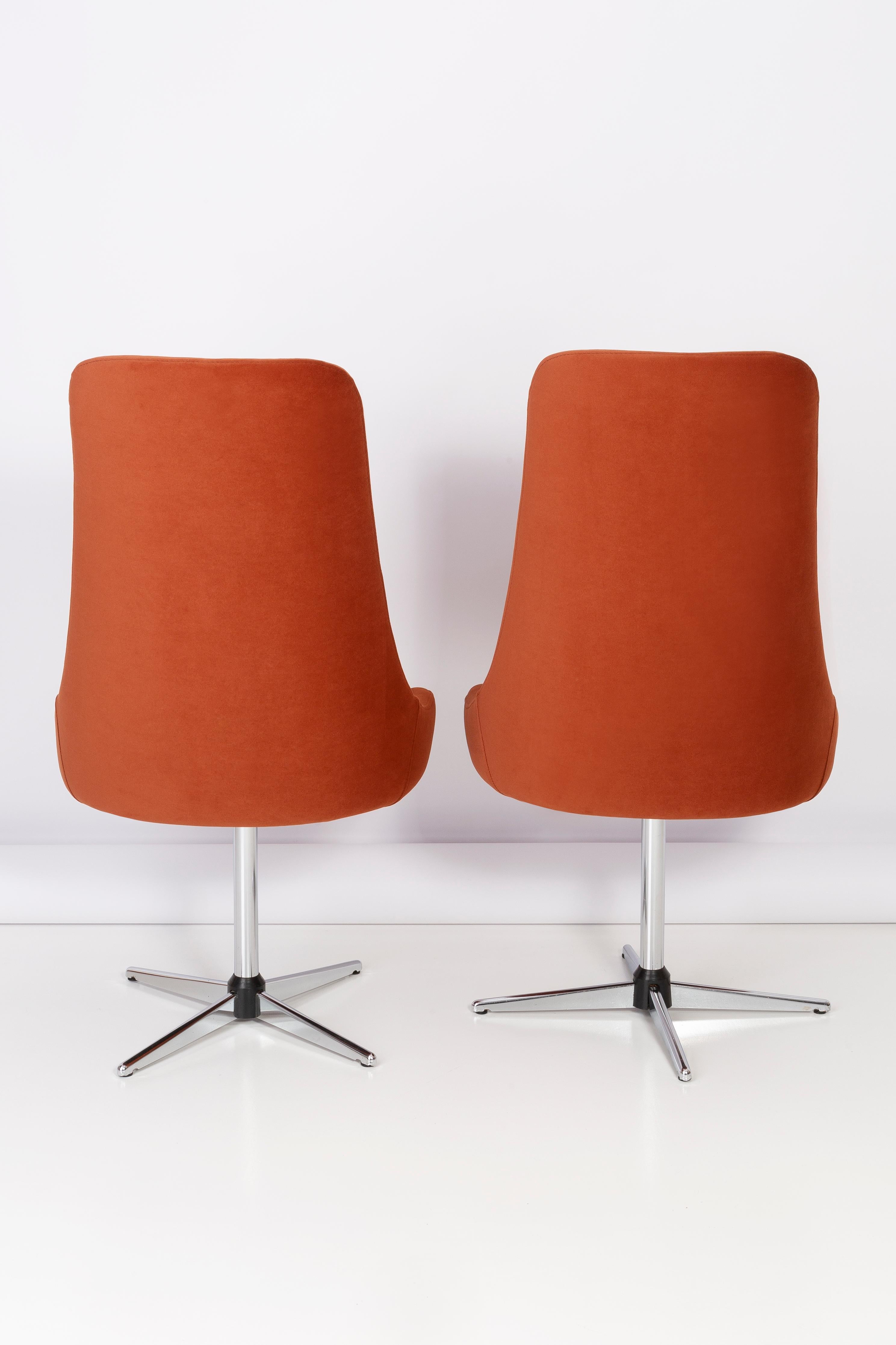 orange velvet swivel chair
