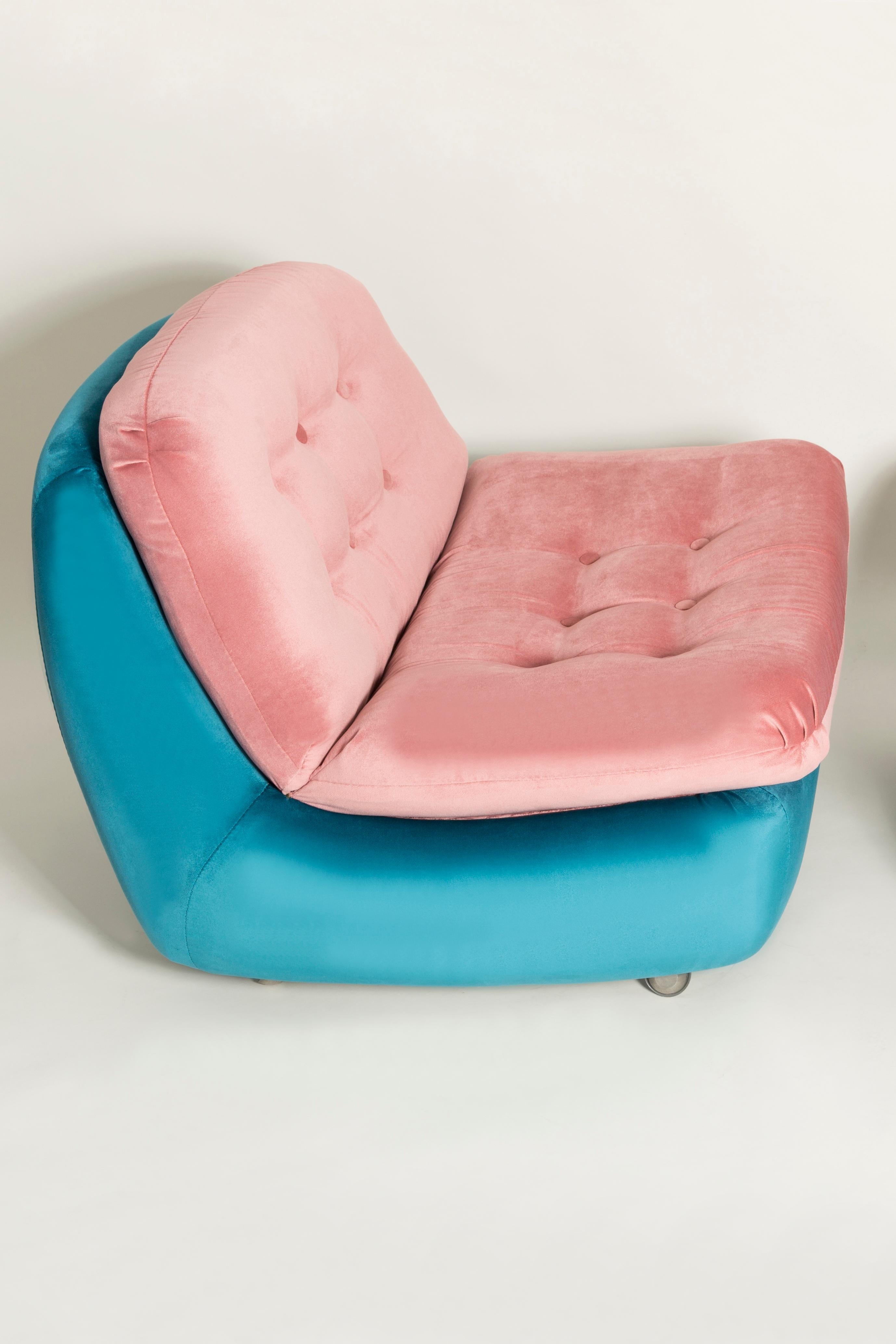 Fauteuil Atlantis rose et bleu vintage du XXe siècle, années 1960 Excellent état - En vente à 05-080 Hornowek, PL