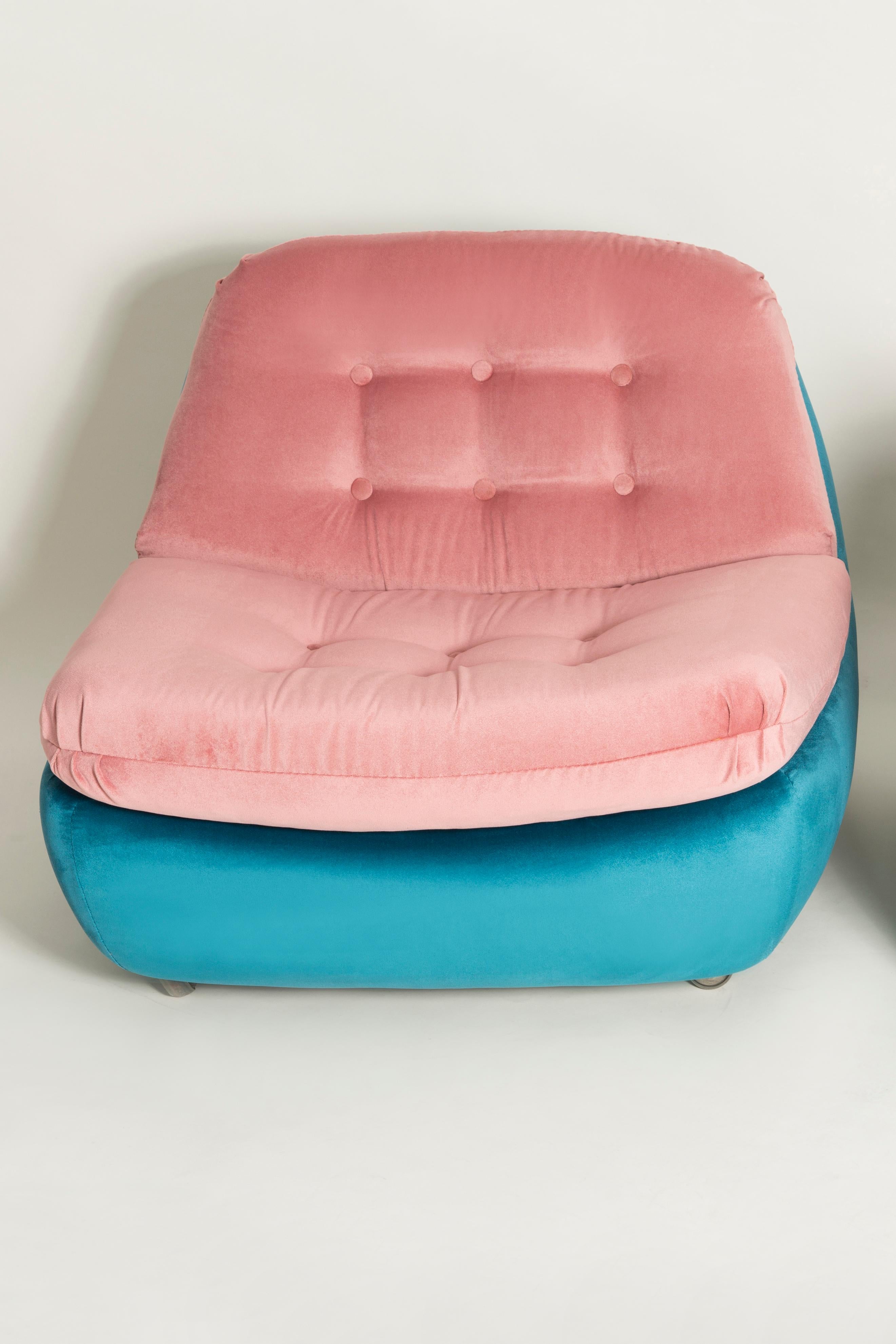 20th Century Vintage Pink and Blue Atlantis Armchair, 1960s For Sale 1