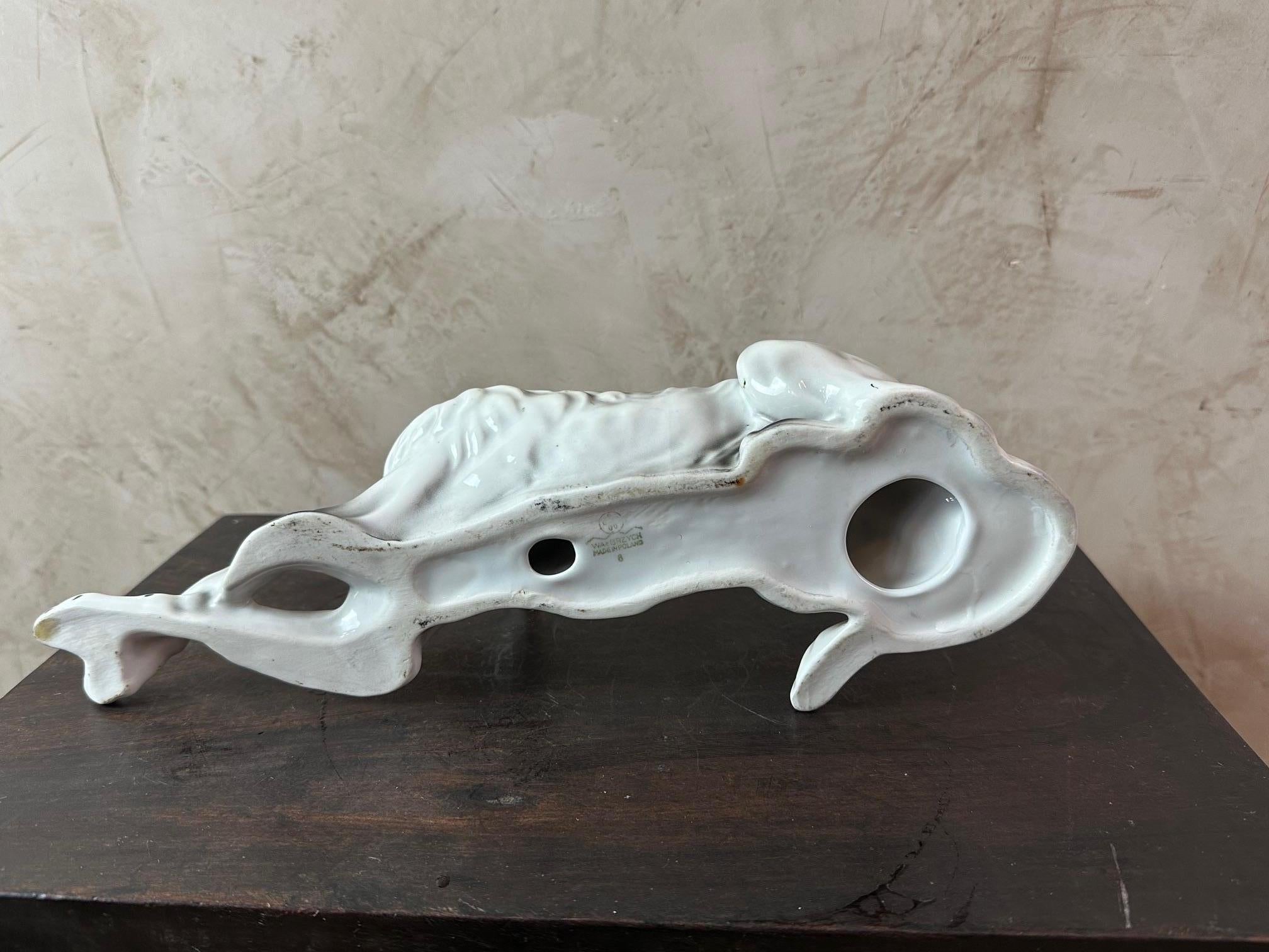Russische Vintage-Porzellanskulptur eines Windhundes aus dem 20. Jahrhundert, 1960er Jahre im Angebot 7