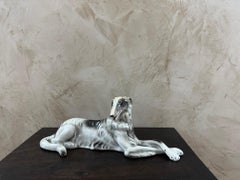 20th century Vintage Porcelain Russian Greyhound Sculpture, 1960s