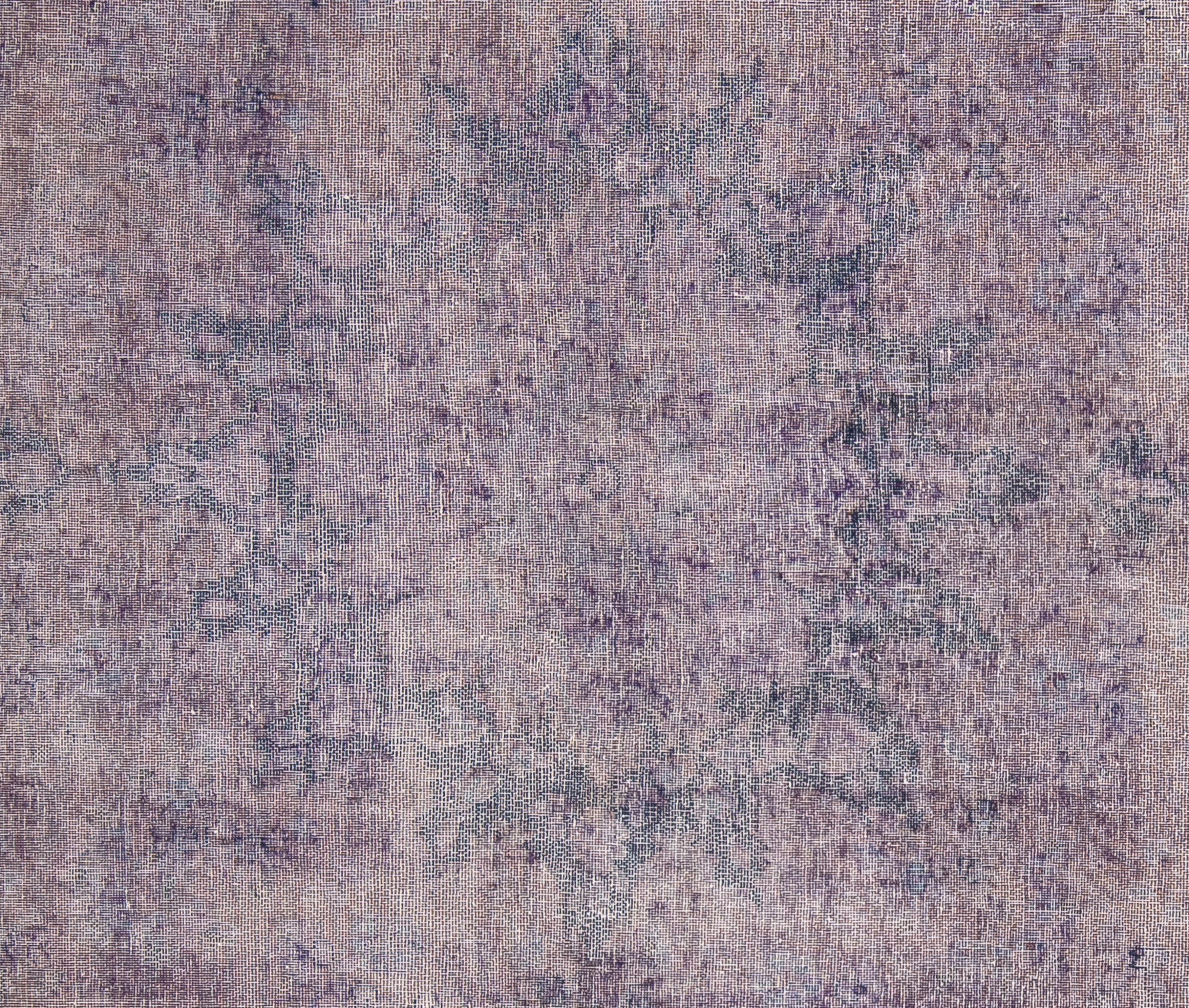This elegant one-of-a-kind oushak possesses a cool pallet with superb color, displaying an amethyst background and border with subtle black features throughout. From Turkey, overdyed and beautifully woven with 100% handspun New Zealand wool.

Size -