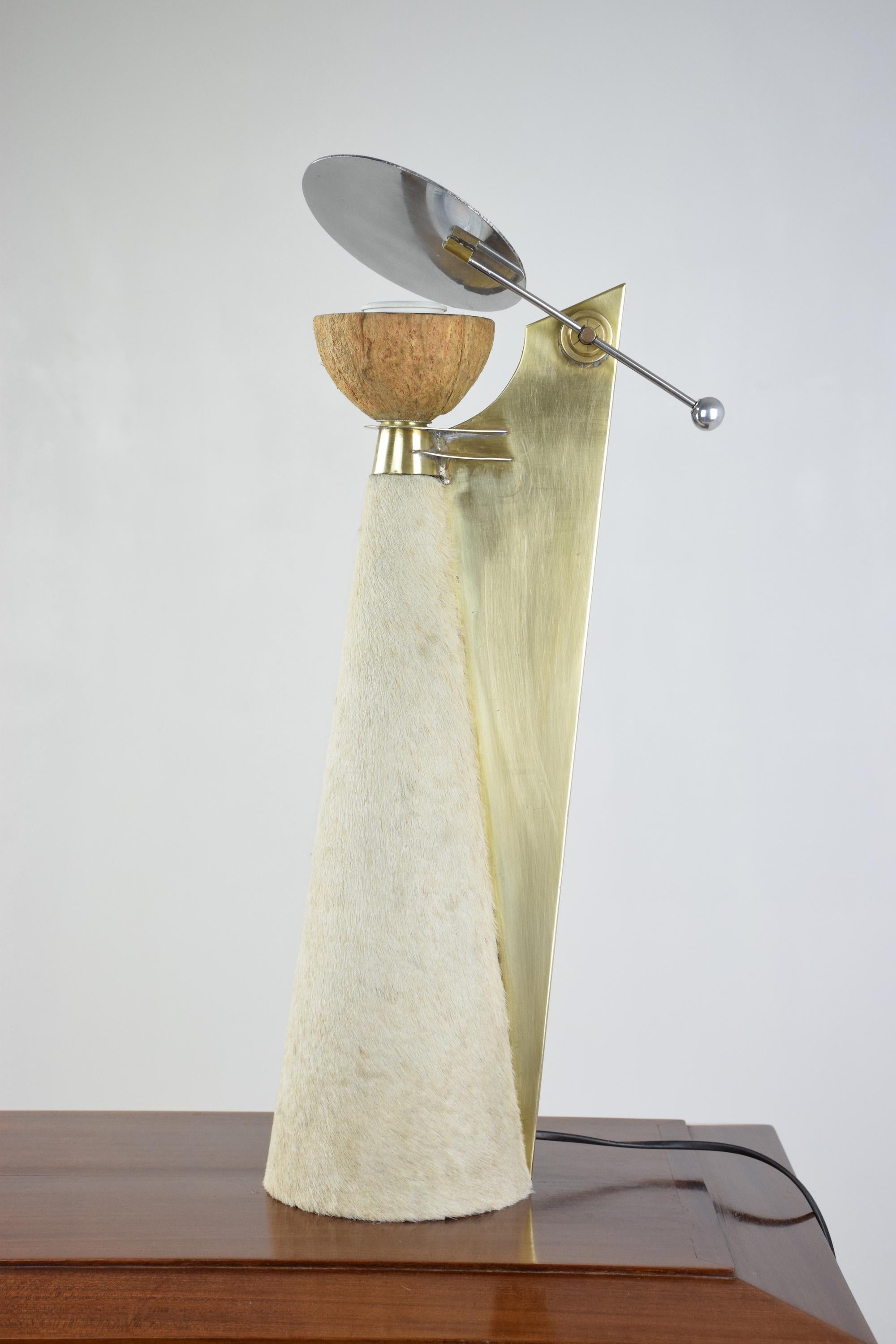 Polished 20th Century Vintage Sculptural Lamp by Pucci De Rossi, 1980s For Sale
