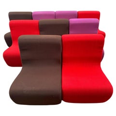 20th century Vintage set of 9 colored Lounge Chairs, 1960s