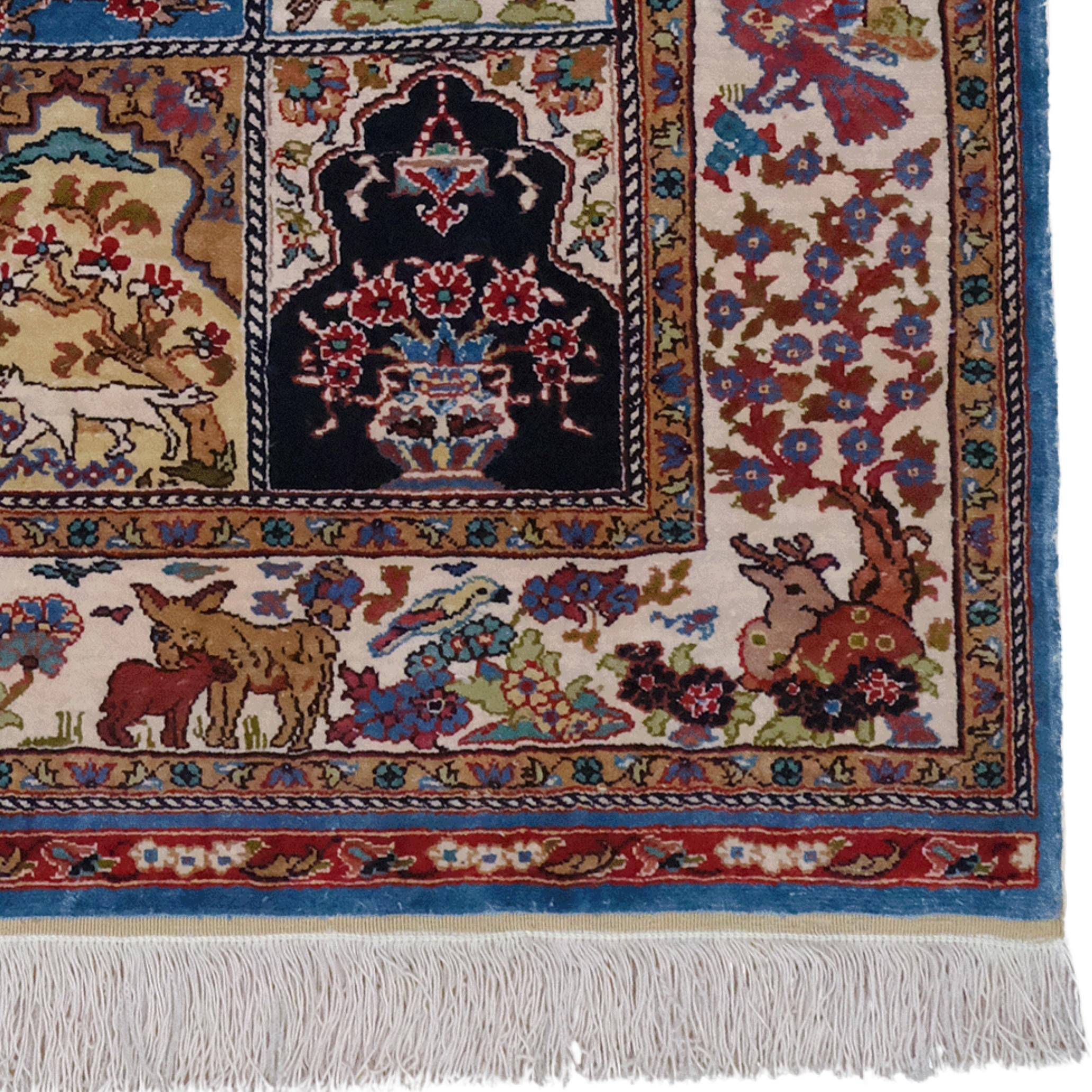 Tapis de soie Kayseri Vintage du 20ème siècle Bon état - En vente à Sultanahmet, 34