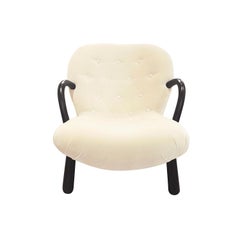 20th Century Vintage Single Danish Beech Clam Chair Attributed to Arnold Madsen