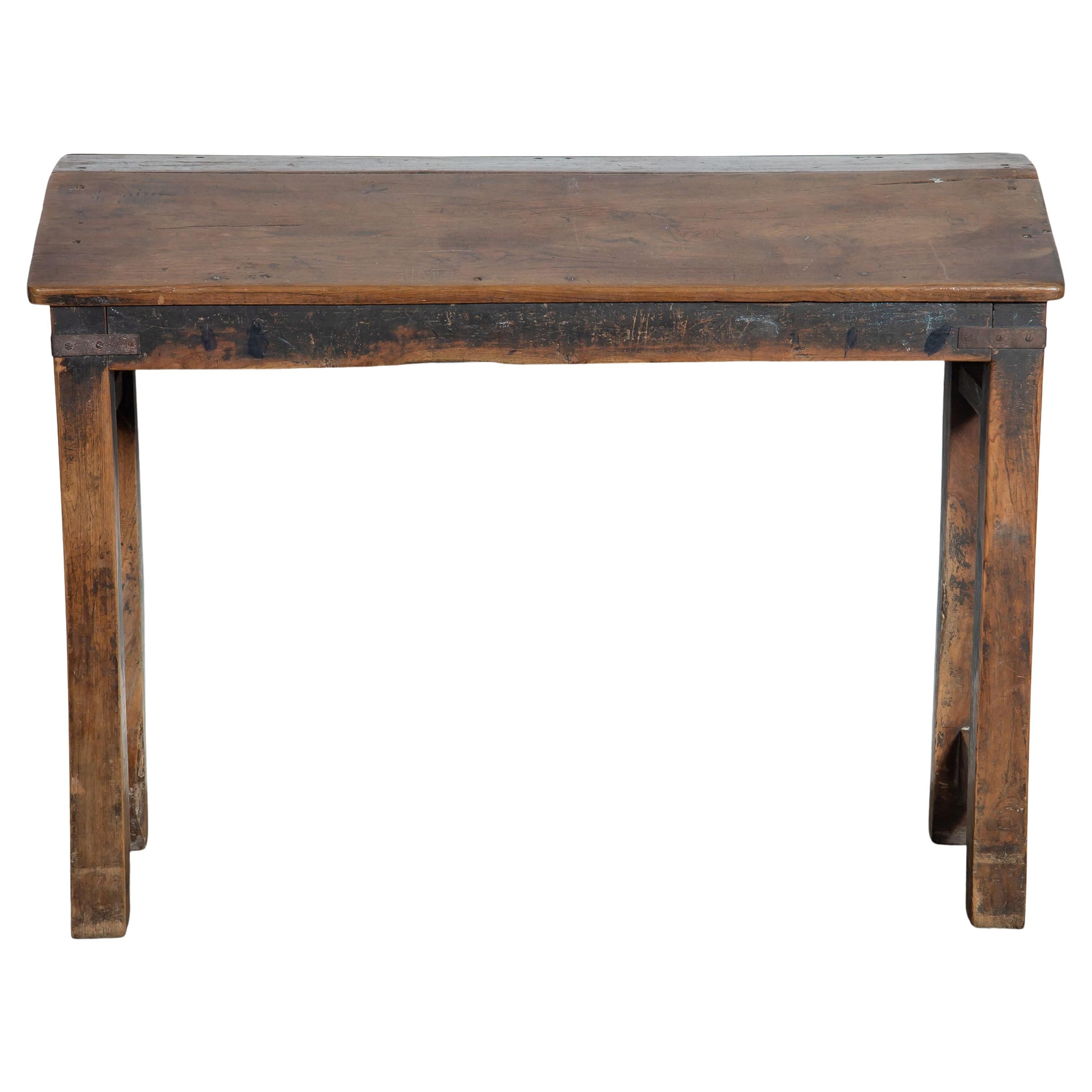 20th Century Vintage Slanted Wood Table