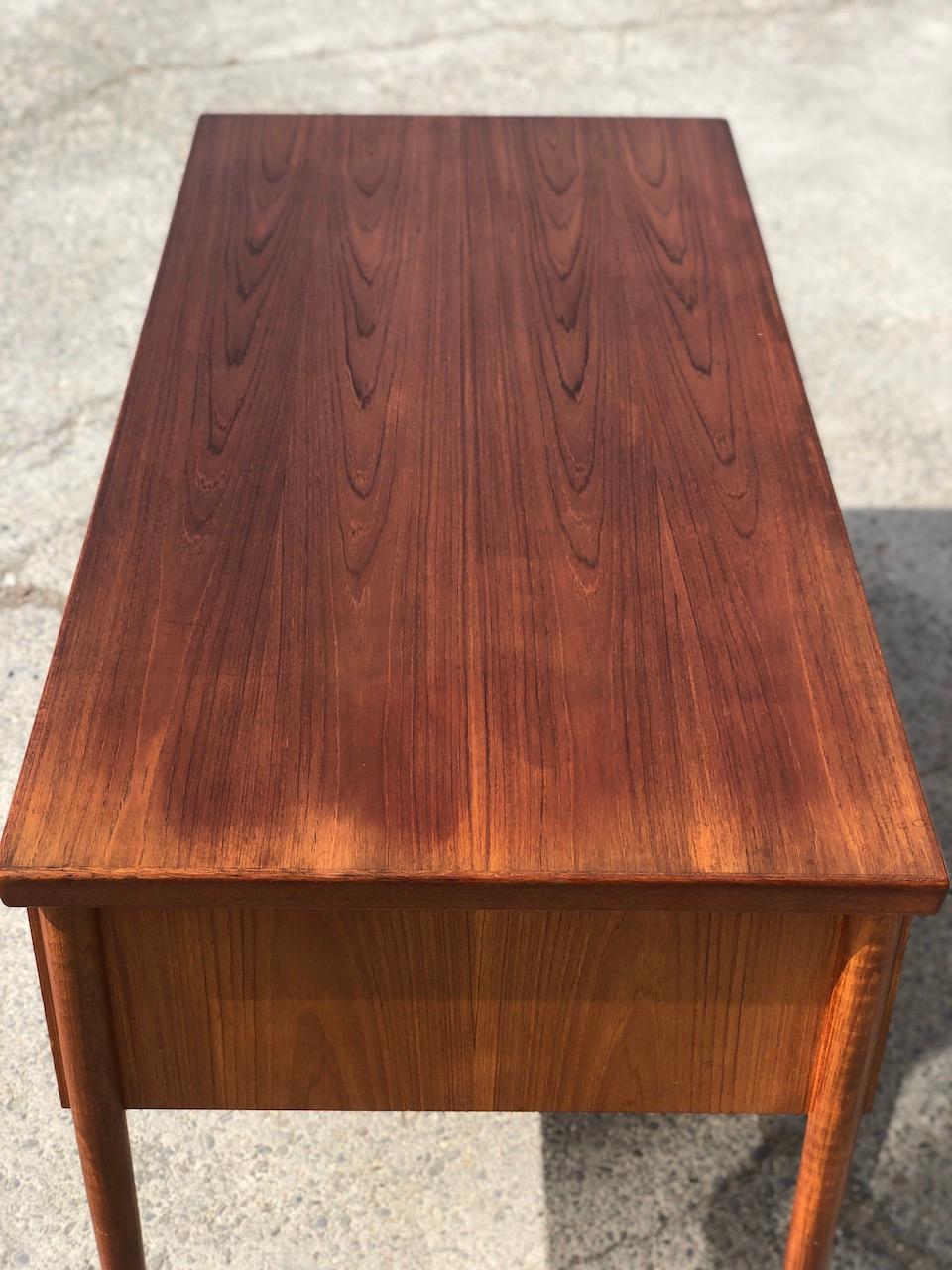 Mid-Century Modern 20th Century Vintage Teak Desk Denmark 1960 Signed 