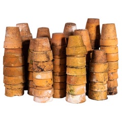 Vasi da giardino in terracotta vintage del 20° secolo, piccoli - set da trenta