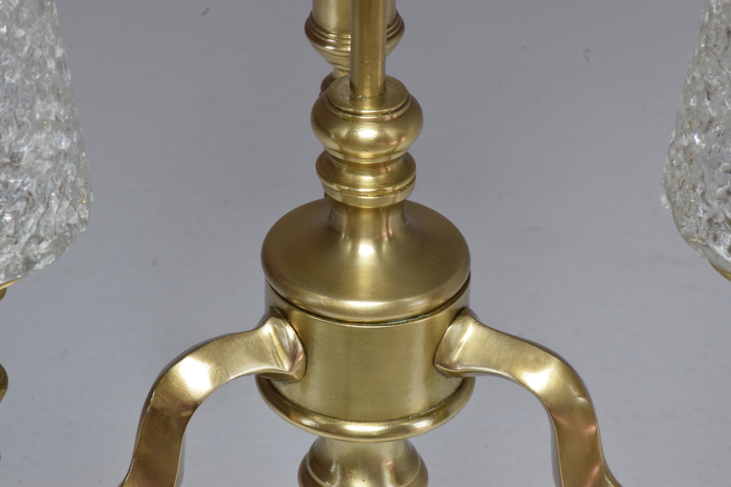 20th Century Vintage Three-Light Brass Table Lamp, 1960s 10