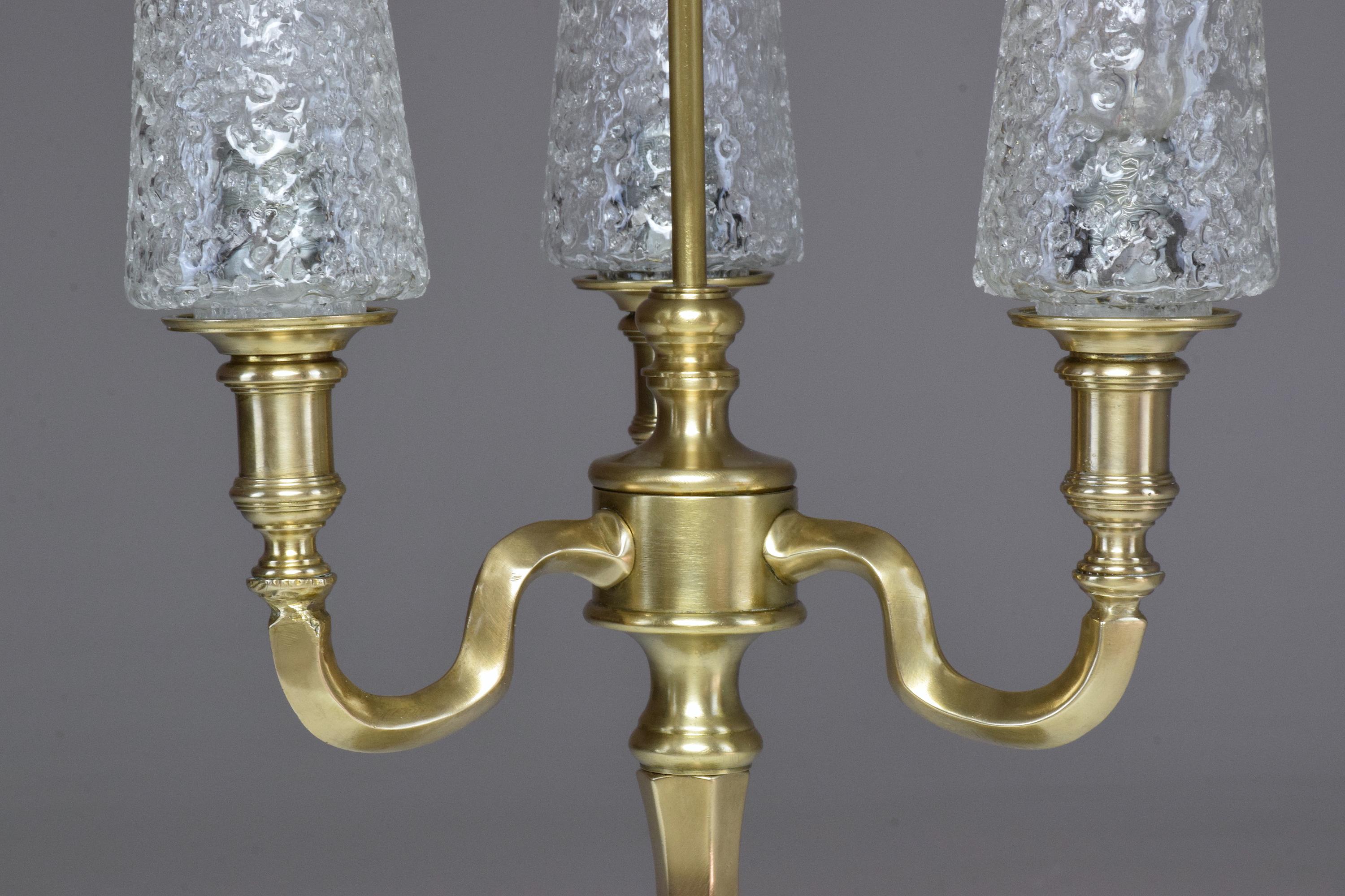 20th Century Vintage Three-Light Brass Table Lamp, 1960s 1