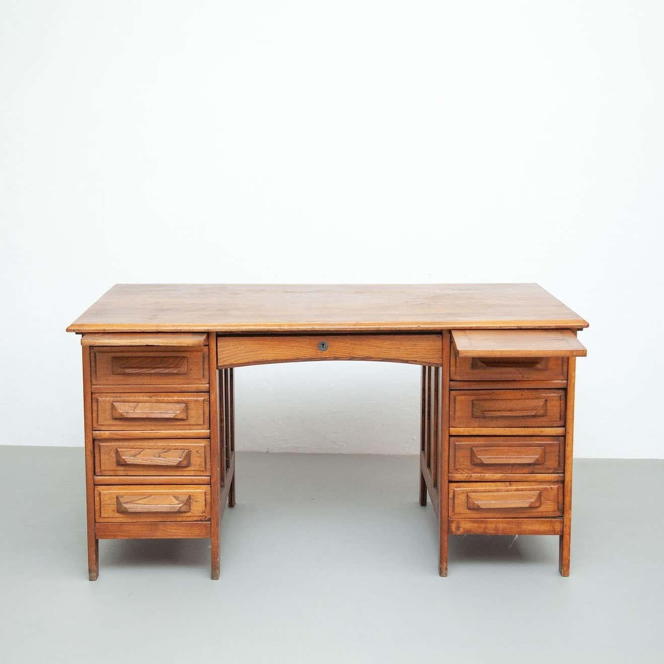 Mid-Century Modern 20th Century Vintage Traditional French Writing Desk in Wood