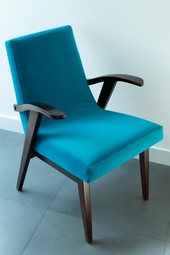 20th Century Vintage Turquoise Blue Armchair by Mieczyslaw Puchala, 1960s