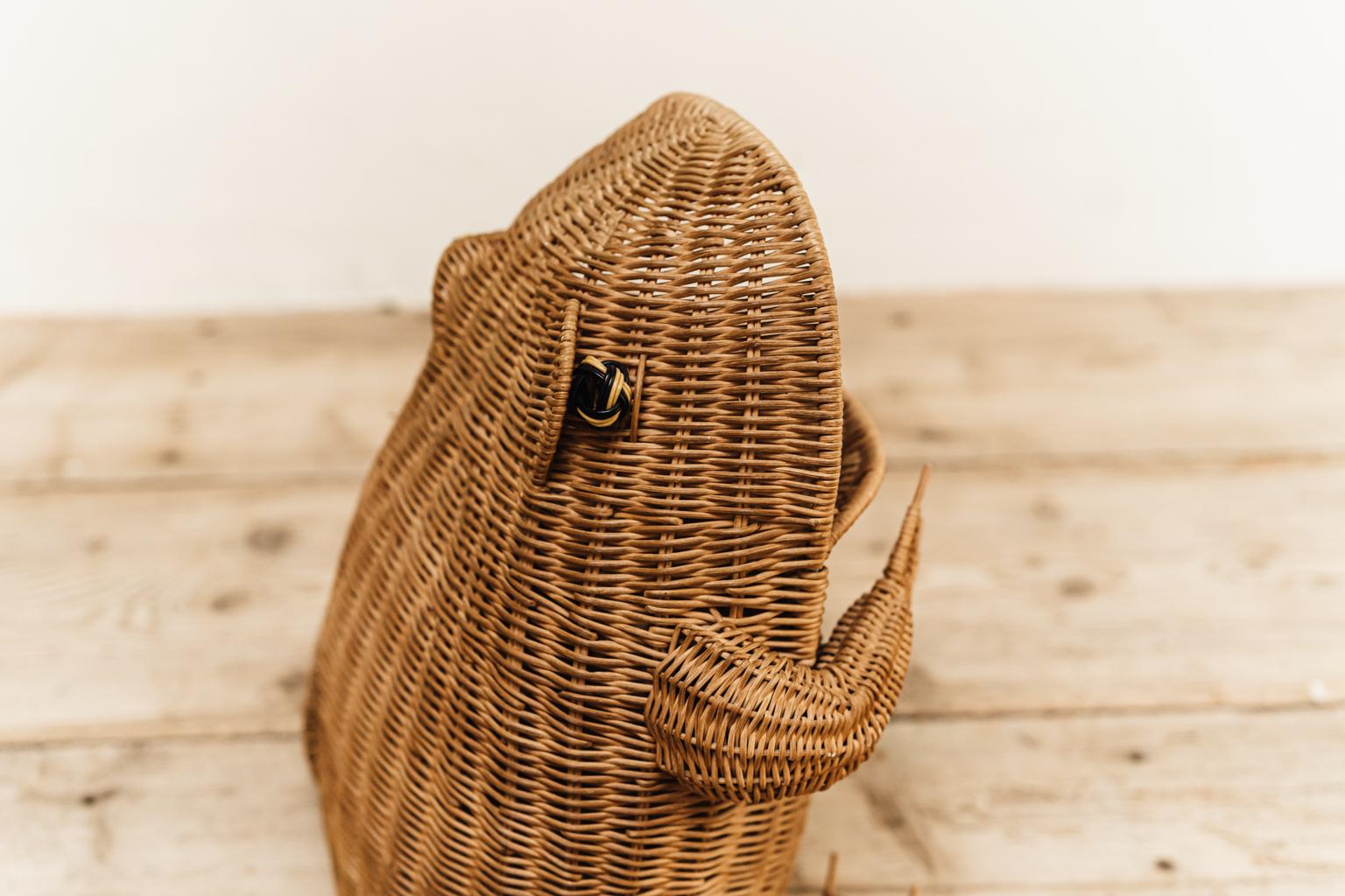 frog wicker basket