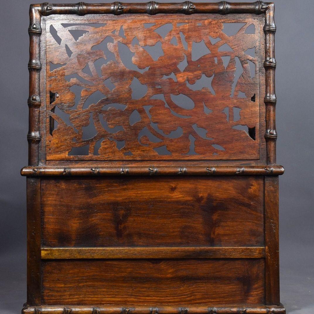 20th Century Vintage Wood Chinese Engraving Birds Flowers Cabinet Chair For Sale 7