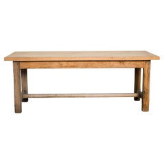 20th Century Vintage Wood Table With Square Legs