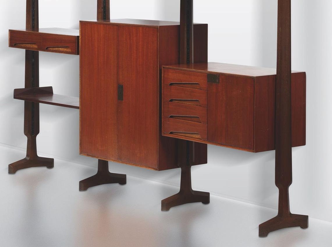 Mid-Century Modern Vittorio Dassi Bookcase with Storage Units in Wood by Dassi Mobili Moderni 1950s