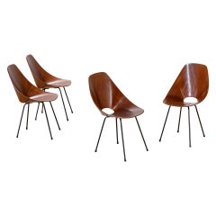 20th Century, Vittorio Nobili Set of Four Chairs mod. Medea