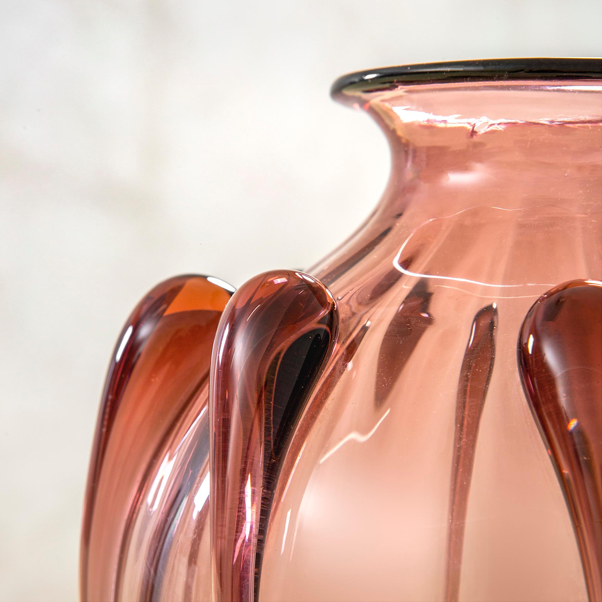 Metà XX secolo Vaso in vetro di Murano del XX secolo di Vittorio Zecchin per Venini in vendita