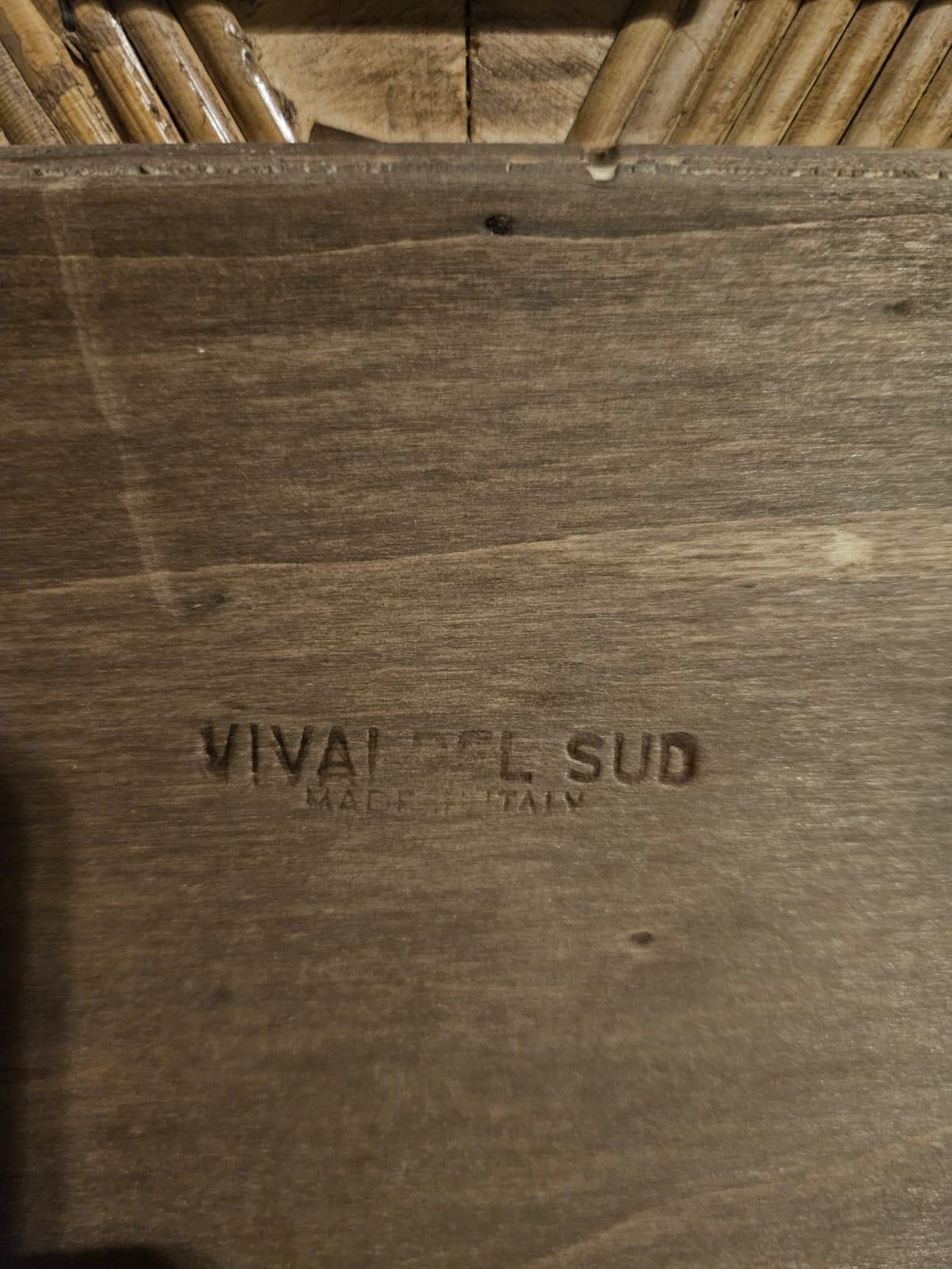 20. Jahrhundert Vivai Del Sud Wandspiegel mit Rahmen ganz aus Bambus im Angebot 1