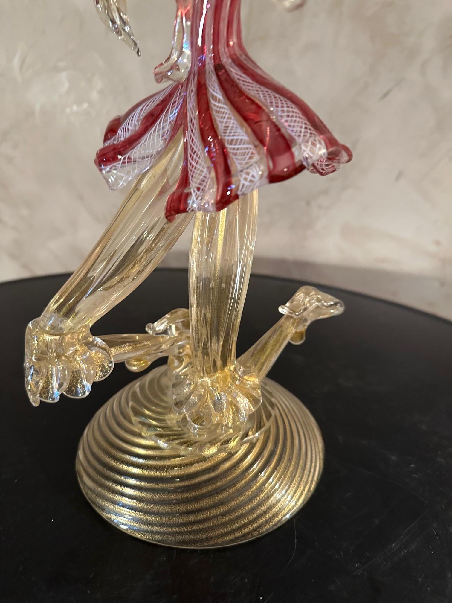 20th century Vivarini Murano Glass Candle Holder, 1950s For Sale 2