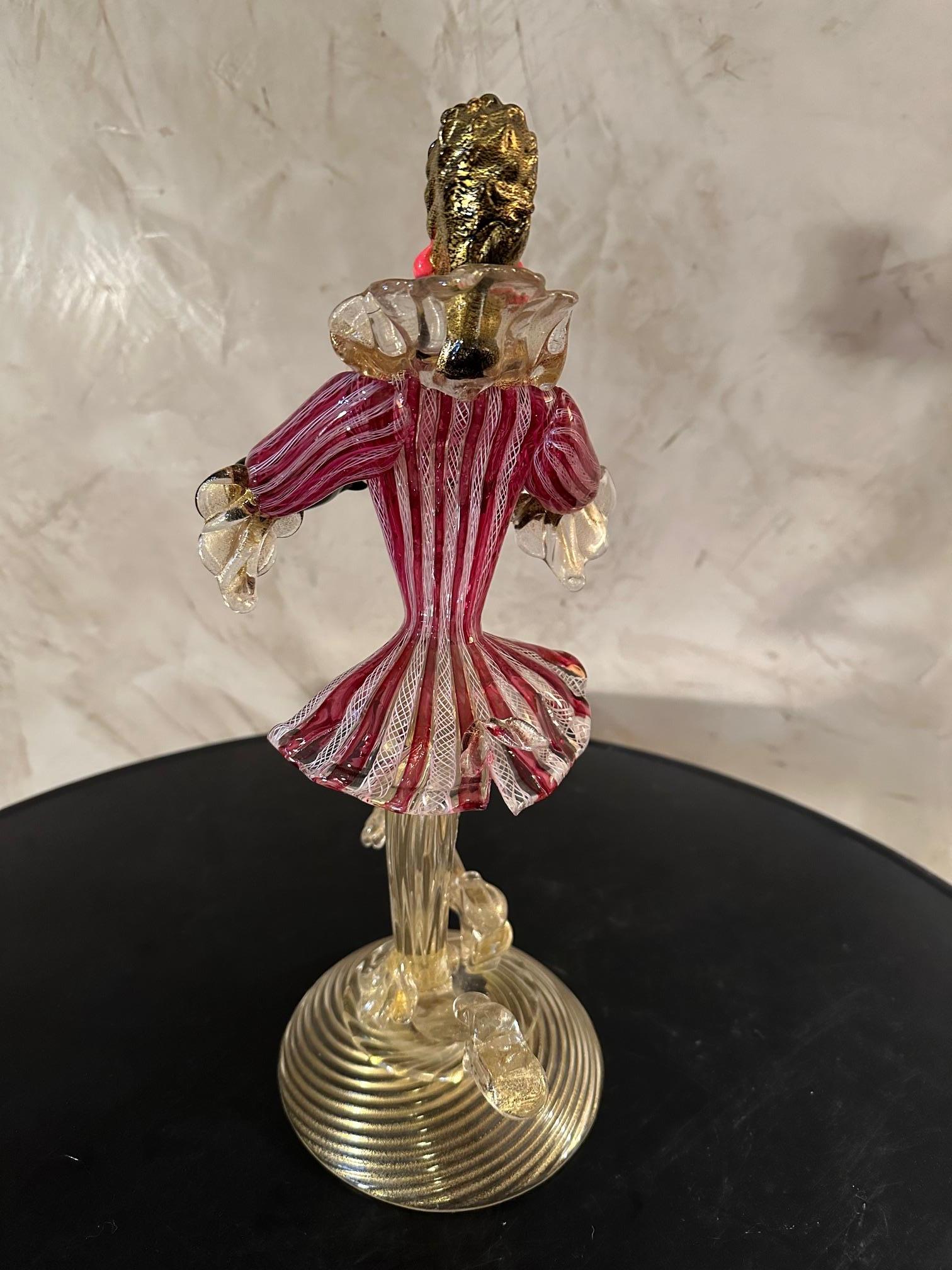 20th century Vivarini Murano Glass Candle Holder, 1950s For Sale 4
