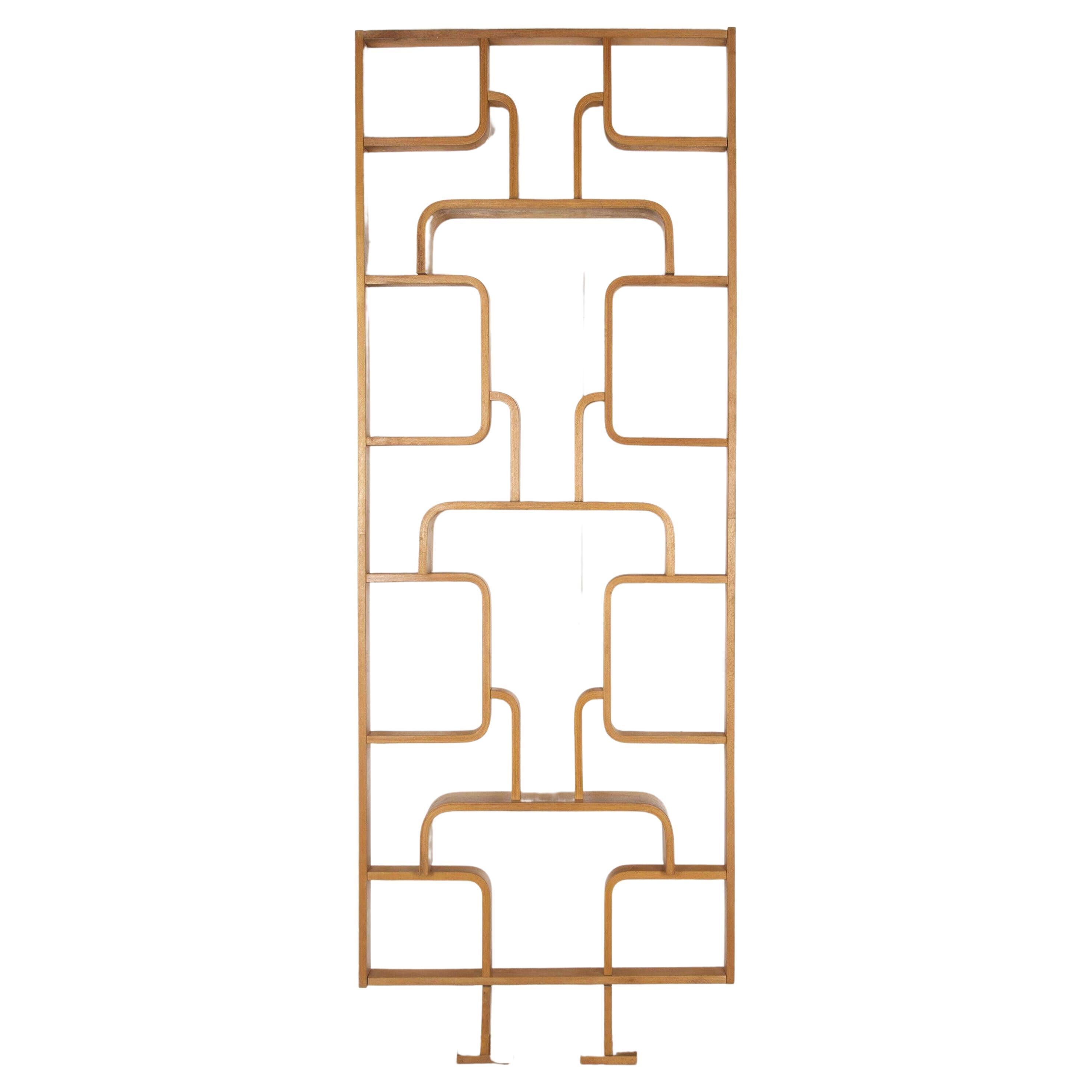 20th Century Brutalist Sawtooth Bent Plywood Room Divider at 1stDibs