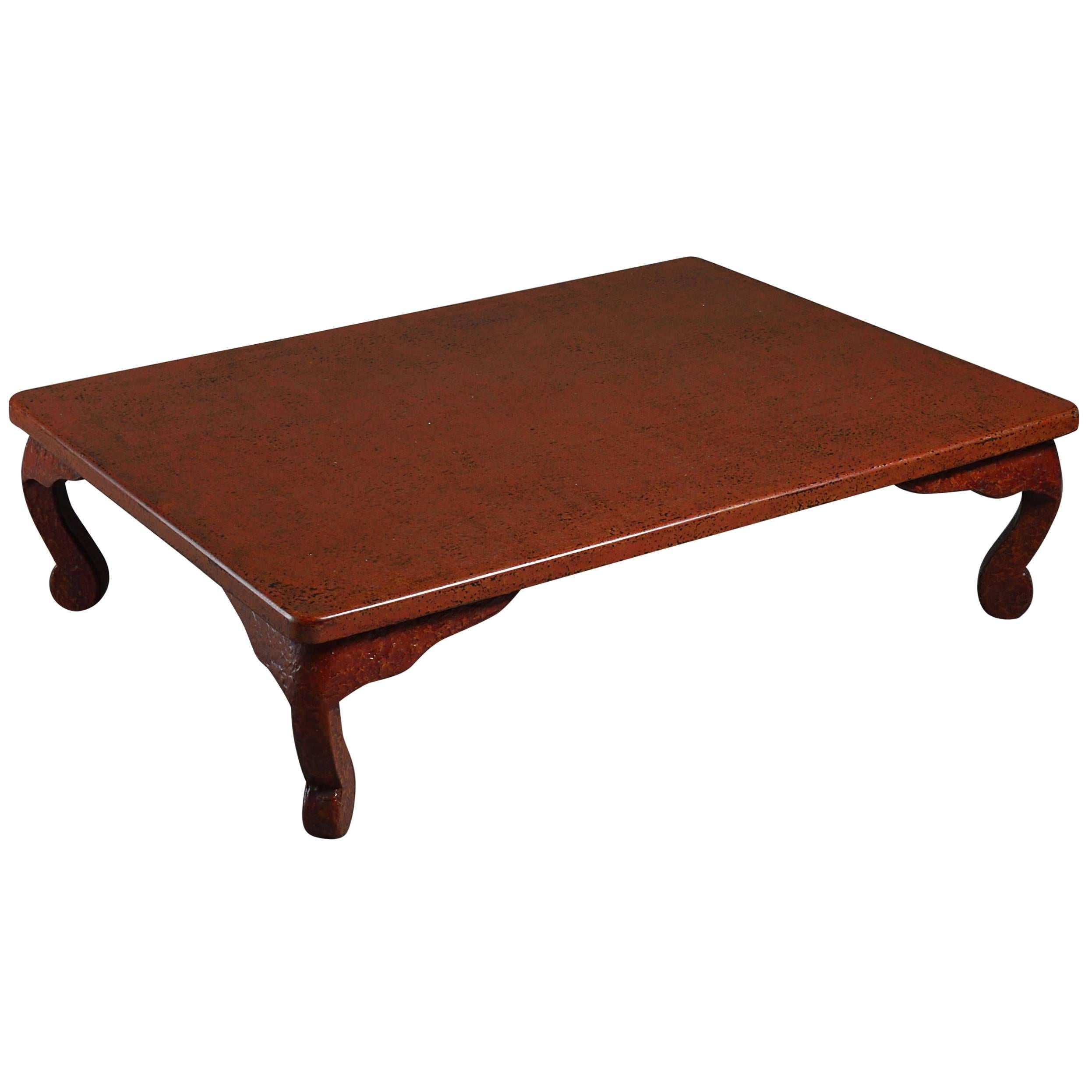 20th Century Wakasa-Nuri Red Lacquer Low Coffee Table