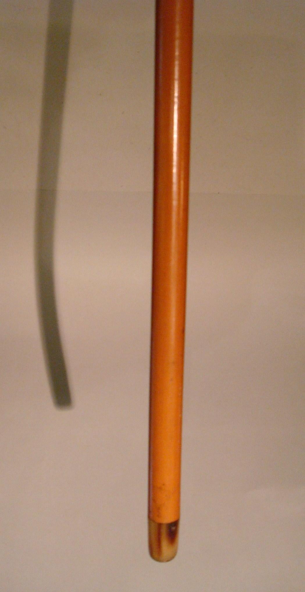 British 20th Century Walking Stick, Cane with Leather Boxing Glove Shape Handle